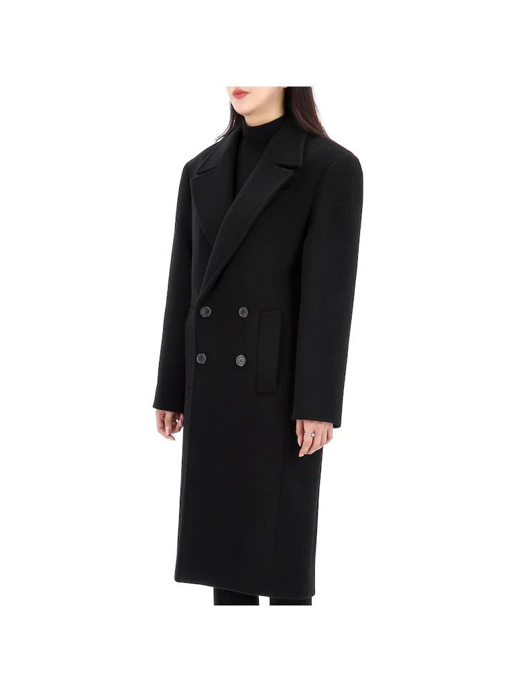 Saint Laurent Paris o1tp1o1224 Double Breasted Wool Coat in Noir Size S / US 4 / IT 40 - 2 Thumbnail