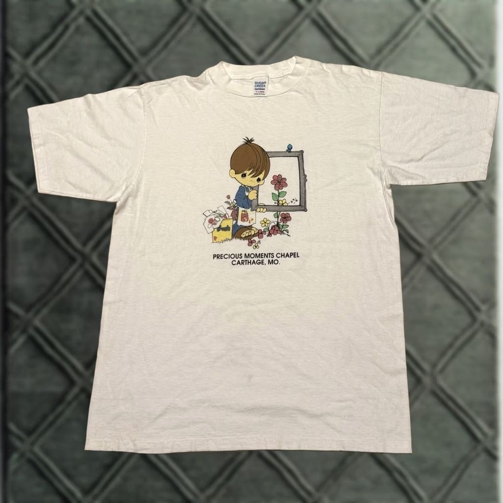 Vintage VINTAGE Precious Moments Shirt XL Love One Another Church Cotton Short Sleeve Crew Neck White Men T-Shirt 90s Hipster USA Size US XL / EU 56 / 4 - 1 Thumbnail