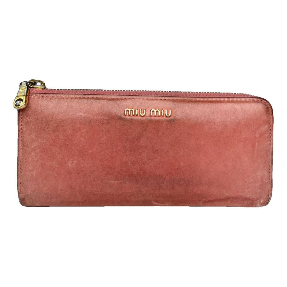 Miu Miu Orange Leather Wallet Size ONE SIZE - 1 Thumbnail