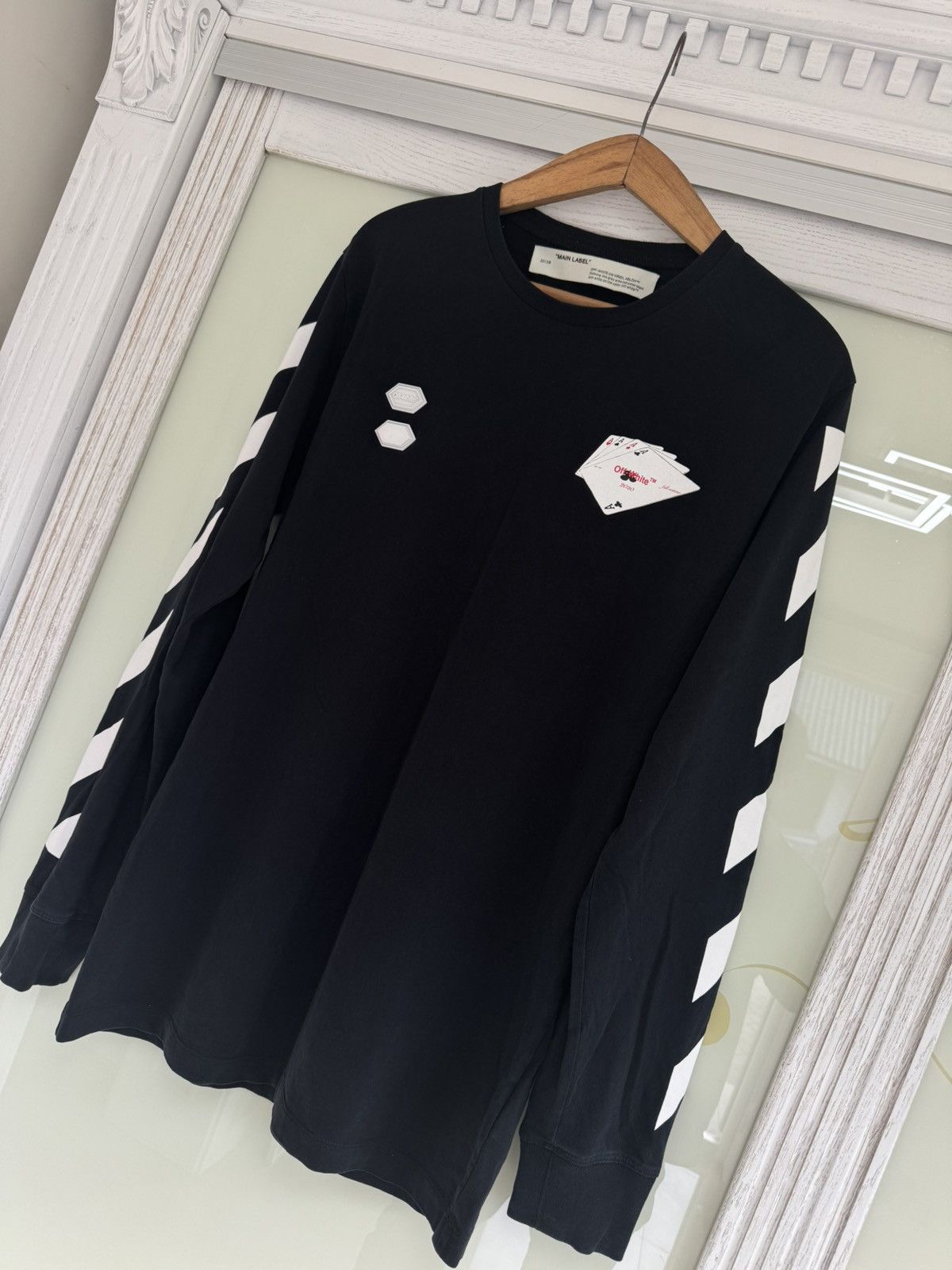 Off-White Off White x Virgil Abloh Hand Card Long Sleeve Tee Black Size US L / EU 52-54 / 3 - 4 Thumbnail