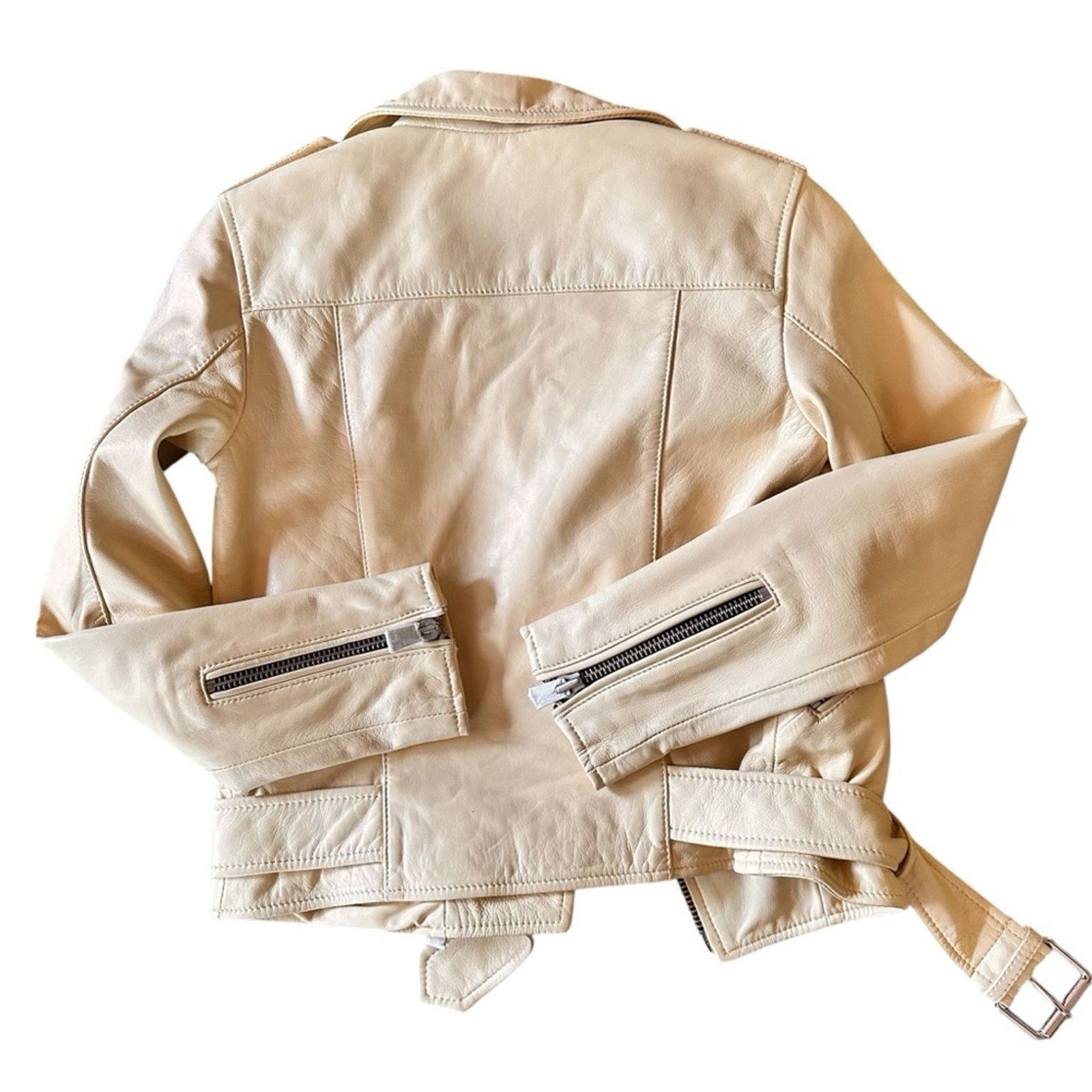 Allsaints AllSaints NWT Balfern Biker Jacket – Pale Yellow – Size 0 Size XS / US 0-2 / IT 36-38 - 9 Thumbnail