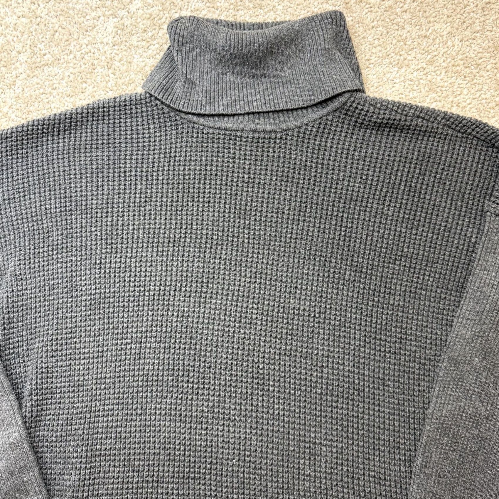 Vintage MICHAEL Michael Kors Sweater Womens M Gray Turtleneck Waffle-Knit Pullover Size M / US 6-8 / IT 42-44 - 2 Thumbnail