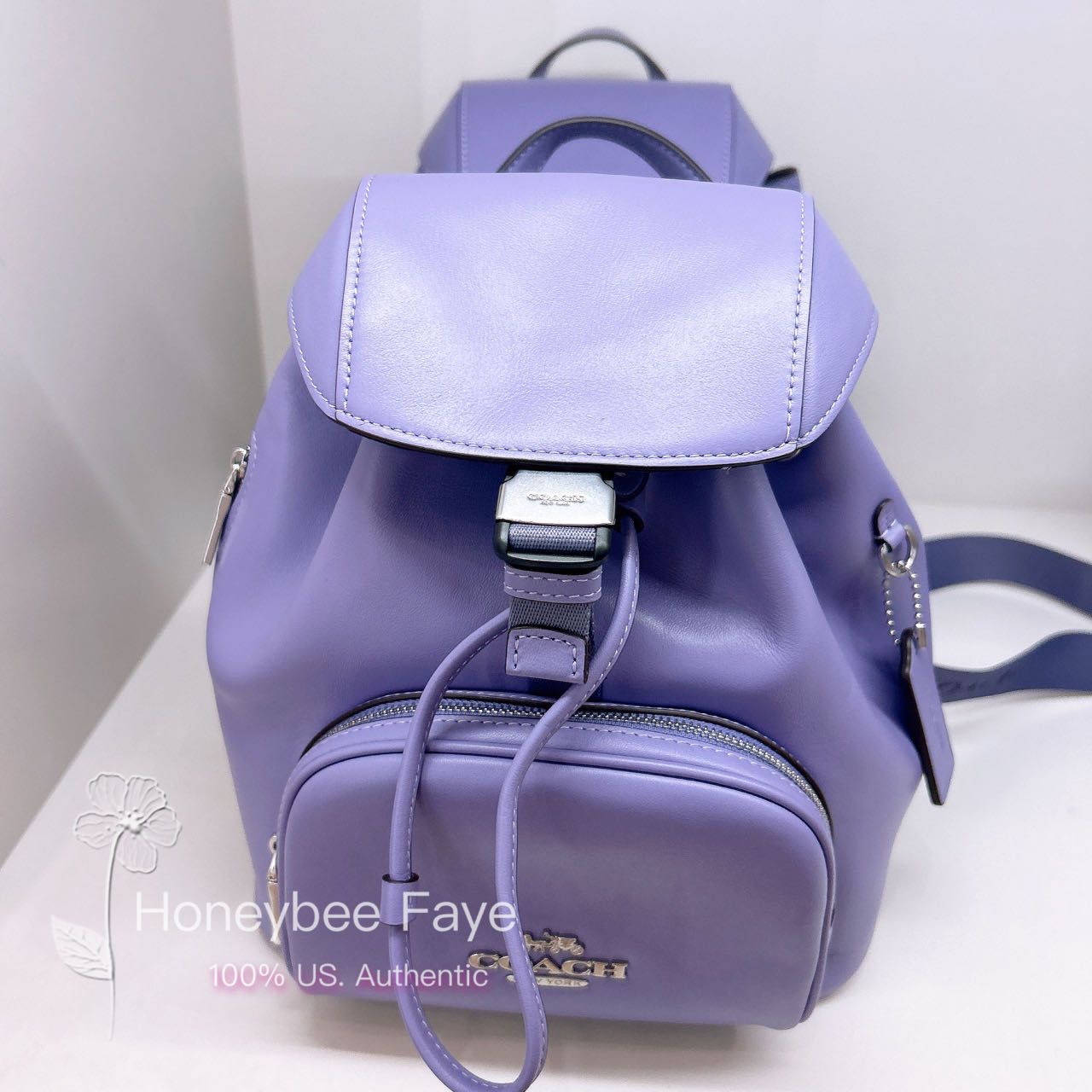 image of NWT Coach Pace Backpack Cr100 in Silver/Light Violet, Women's