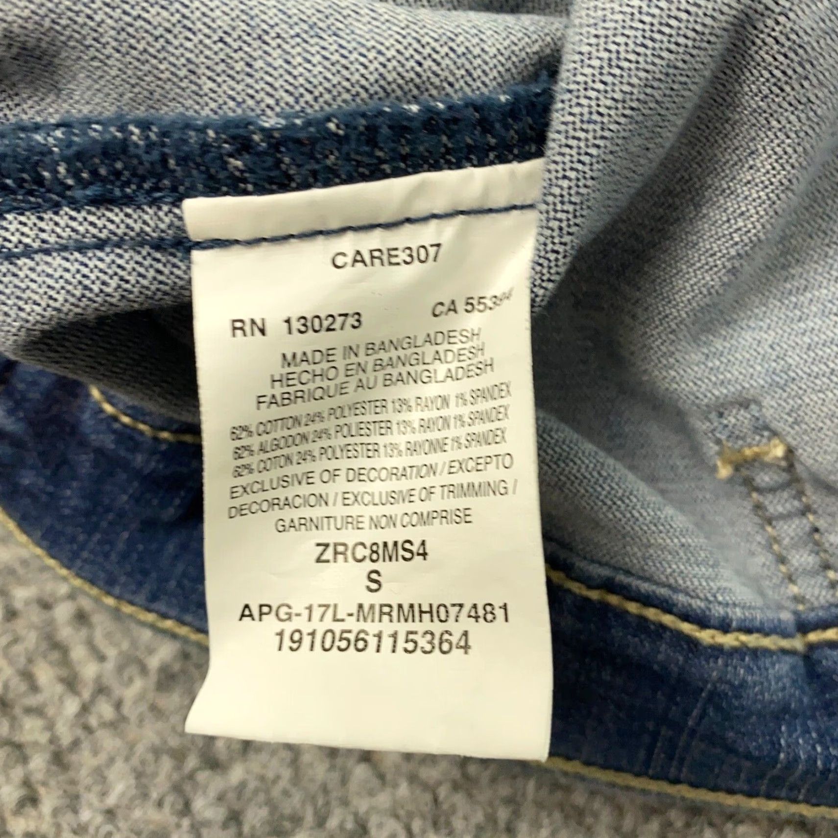 Vintage Riders By Lee Indigo Jean Jacket Womens Small Blue Denim Button Up Stretch Size 28" / US 6 / IT 42 - 7 Thumbnail