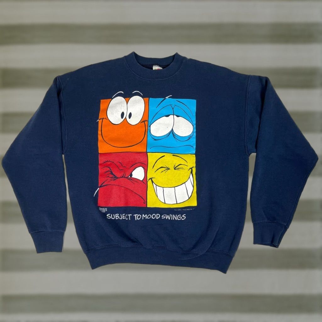 Fruit Of The Loom Fruit of the Loom Men's Vintage 1996 Crewneck Sweatshirt XL Navy Blue 50/50 Fleece Graphic 90s Made in USA Size US XL / EU 56 / 4 - 1 Thumbnail