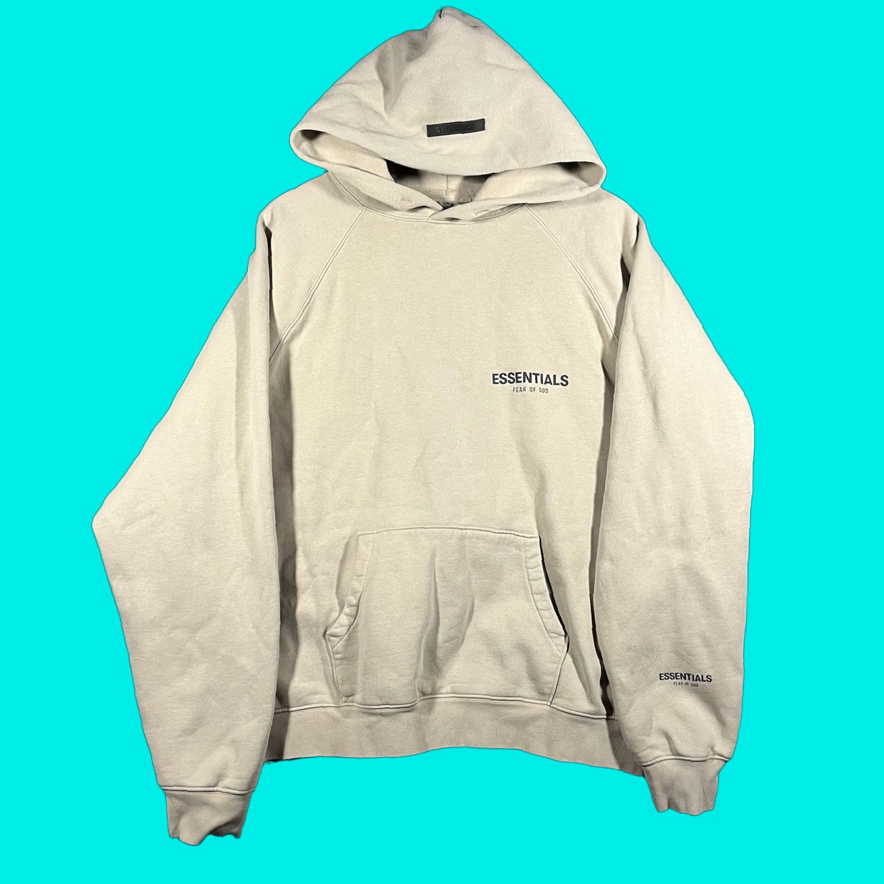 Essentials Essentials Fear of God Hoodie Pullover Mens Large Beige Graphic Print FOG Size US L / EU 52-54 / 3 - 1 Thumbnail