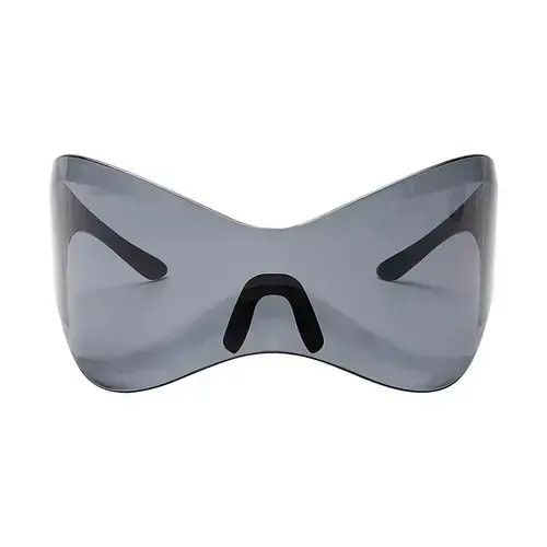 VIBE Black Color Oversized Punk Y2K Sunglasses Size ONE SIZE - 4 Thumbnail