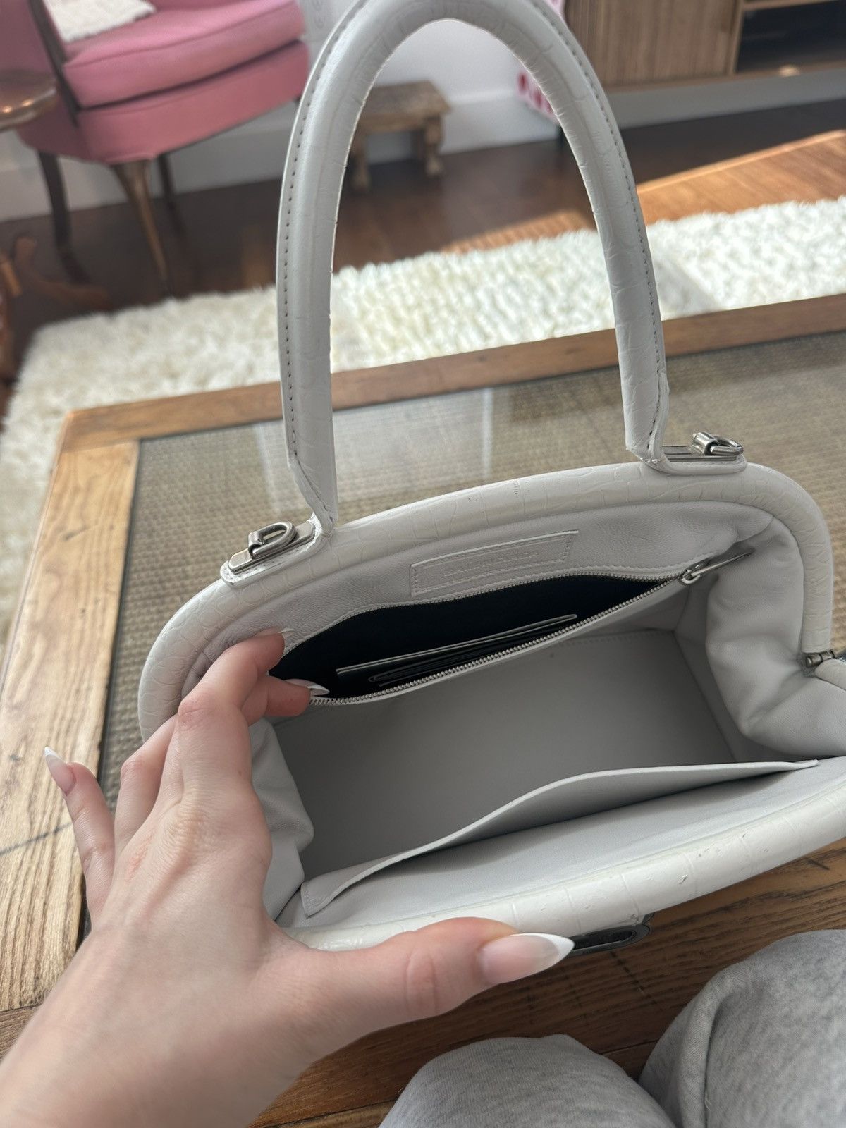 Balenciaga Balenciaga 2022 Embossed Leather Small Editor Handle Bag Size ONE SIZE - 5 Thumbnail