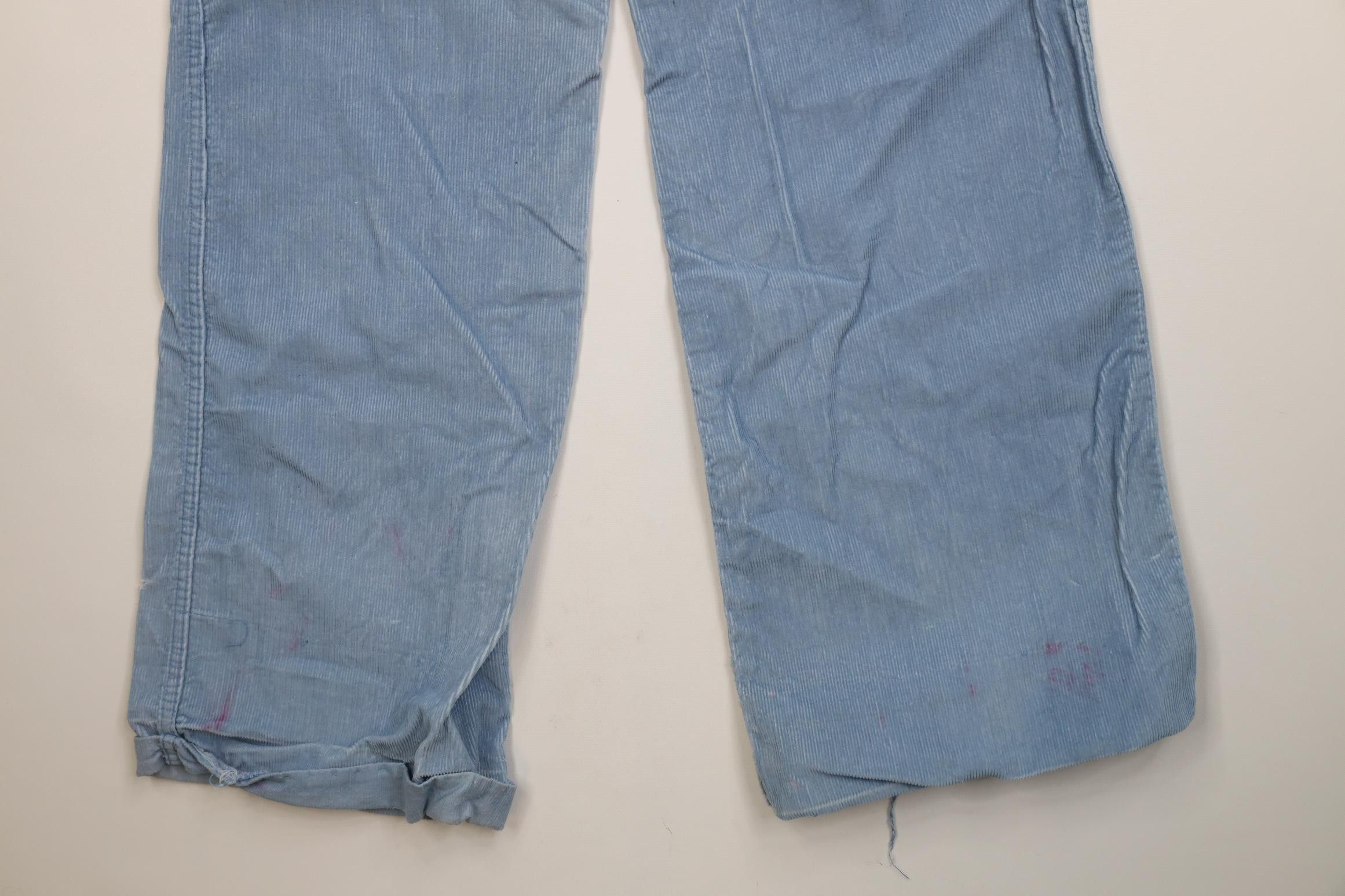 Vintage Vintage 70s Streetwear Corduroy Bell Bottoms Pants Blue USA Size 28" / US 6 / IT 42 - 14 Thumbnail