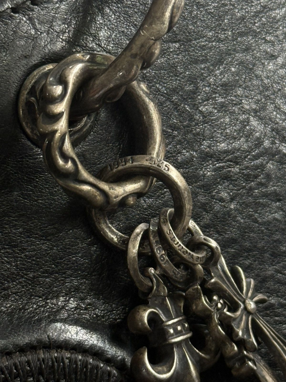 Chrome Hearts Rare 90s - Grained Calfskin Fleur De Lis Leather Handbag Size ONE SIZE - 12 Thumbnail