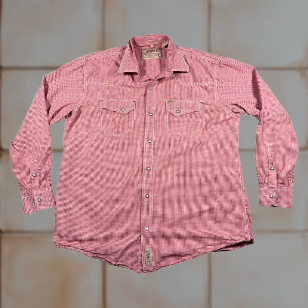 Vintage VINTAGE Rafter C Western Shirt Adult XL Red Gingham Plaid Cowboy Collection Men's Shirt Size US XL / EU 56 / 4 - 1 Thumbnail