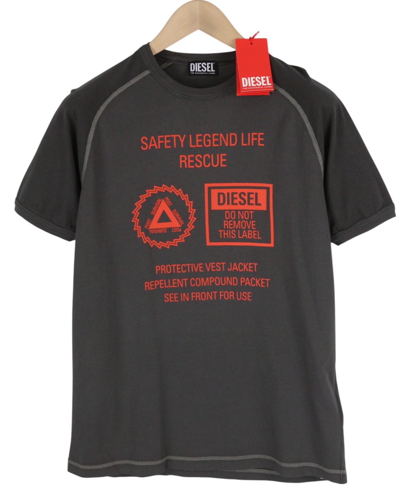 Diesel T-DIEGLAN M Grey Crew Collar Tricot T-Shirt 85114 Size US M / EU 48-50 / 2 - 1 Thumbnail