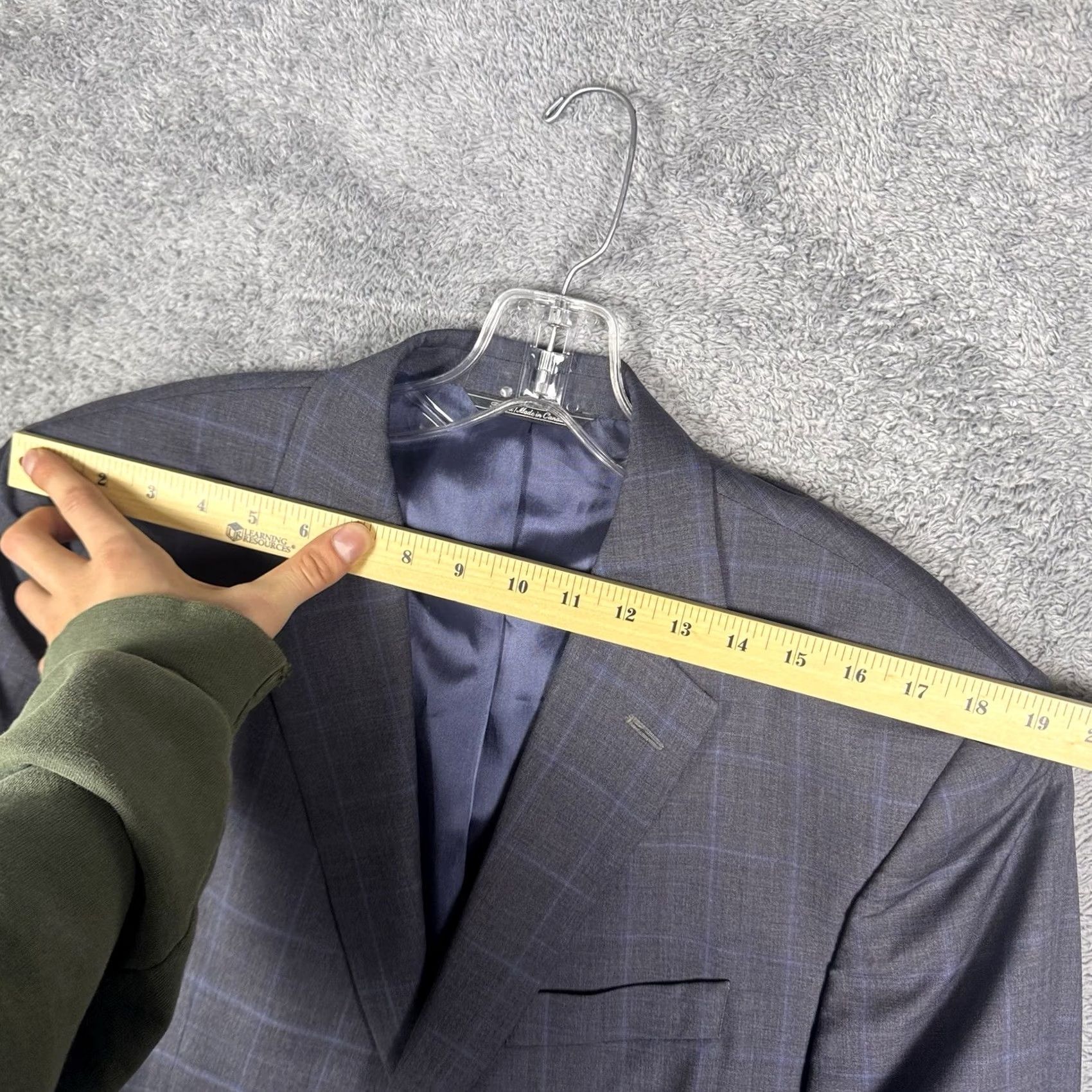 Jack Victor Jack Victor Loro Piana Suit Men 42R 37R Super 120s Wool Windowpane Luxor CT 2pc Size 42R - 5 Thumbnail