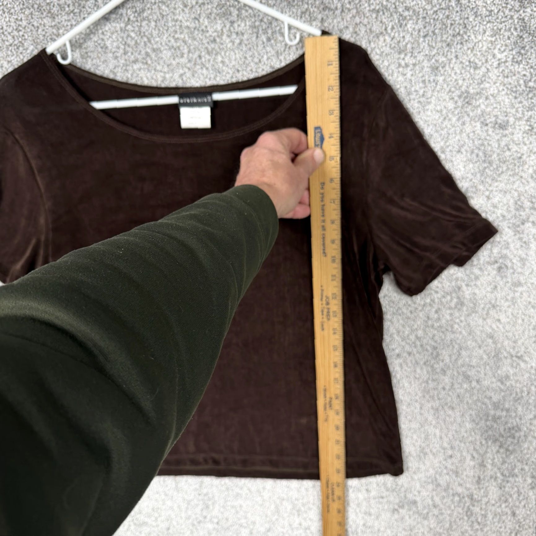 Vintage VINTAGe Citiknits Top Womens M Brown Ribbed Knit Grunge Chic Whimsigoth 90s 2000s Casual T-Shirt Pullover Short Sleeve Scoop Neck Knit USA Size M / US 6-8 / IT 42-44 - 2 Thumbnail