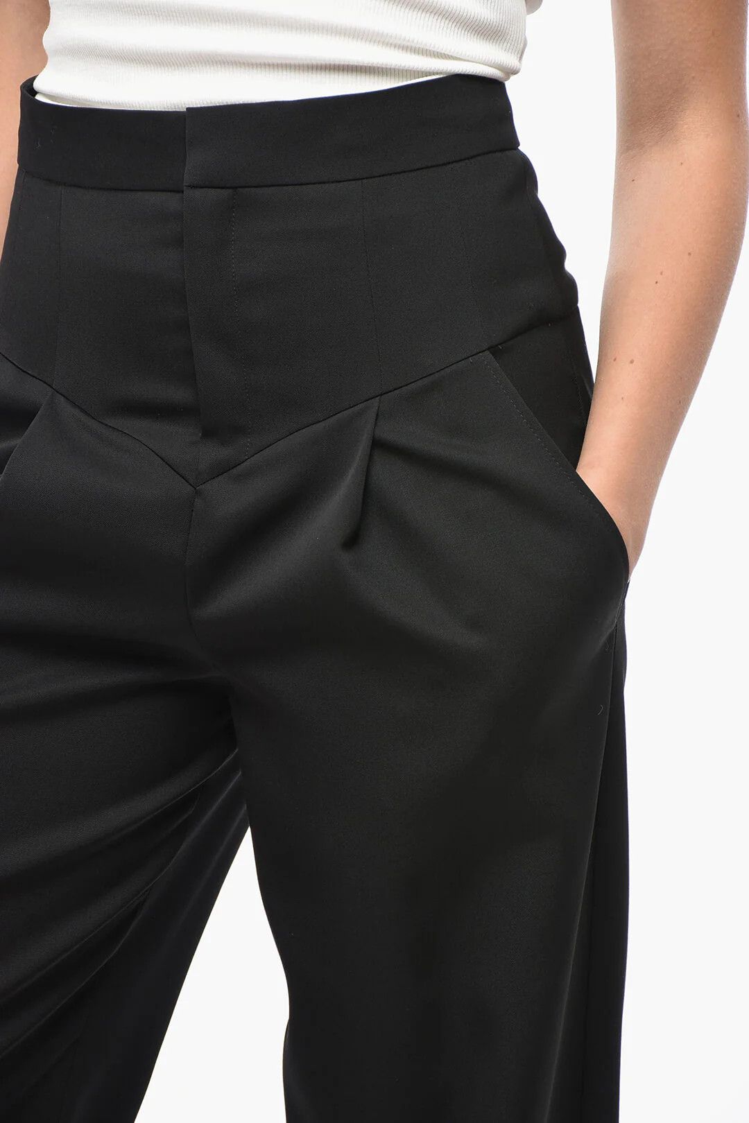 Isabel Marant og1mm0326 Cropped-Fit Pant in Black Size 27" / US 4 / IT 40 - 3 Thumbnail