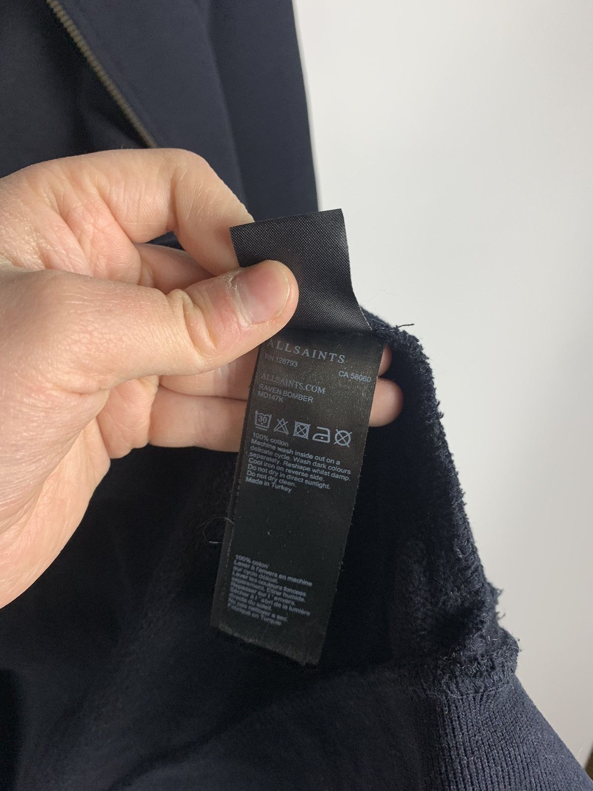 Allsaints Designer Allsaints Full Zip Bomber Jacket Size S Raven Blue Size US S / EU 44-46 / 1 - 7 Thumbnail