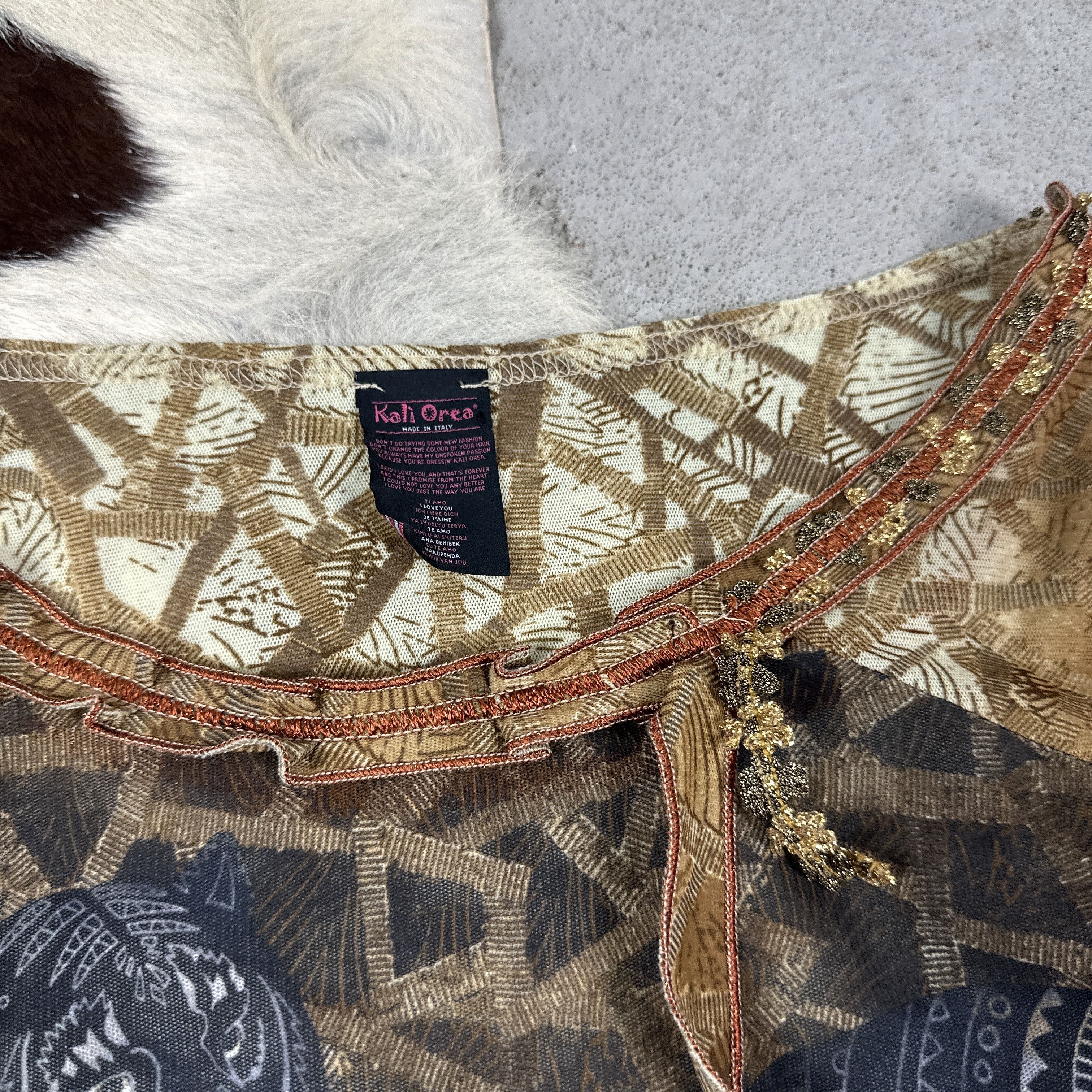 Vintage Vintage Streetwear Africa Safari Made in Italy Mesh Top Size M / US 6-8 / IT 42-44 - 3 Thumbnail