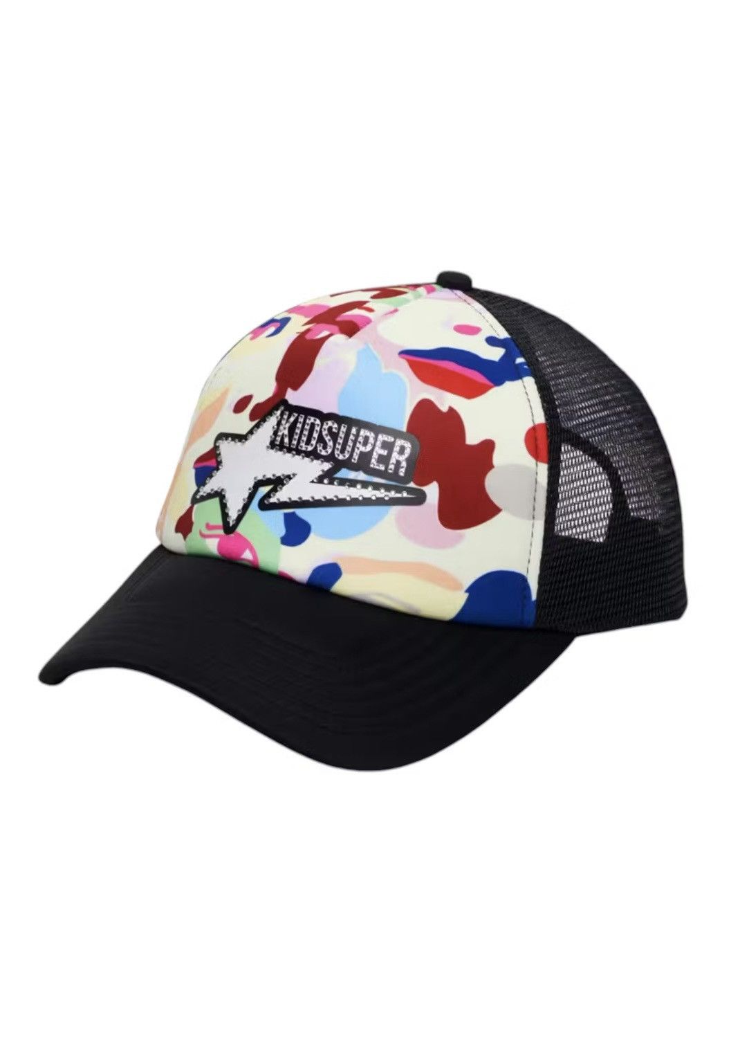 Bape BAPE x KidSuper Sta Logo Rhinestone Trucker Cap Size ONE SIZE - 1 Thumbnail
