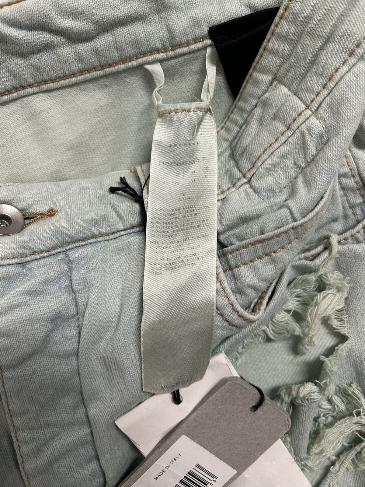 Rick Owens FW2021 Slashed Detroit Aqua Denim Size US 31 - 8 Thumbnail