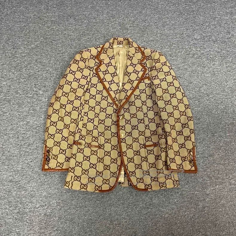 Gucci Gucci Full-printed old-fashioned leather-stitched suit jac Size US S / EU 44-46 / 1 - 1 Thumbnail