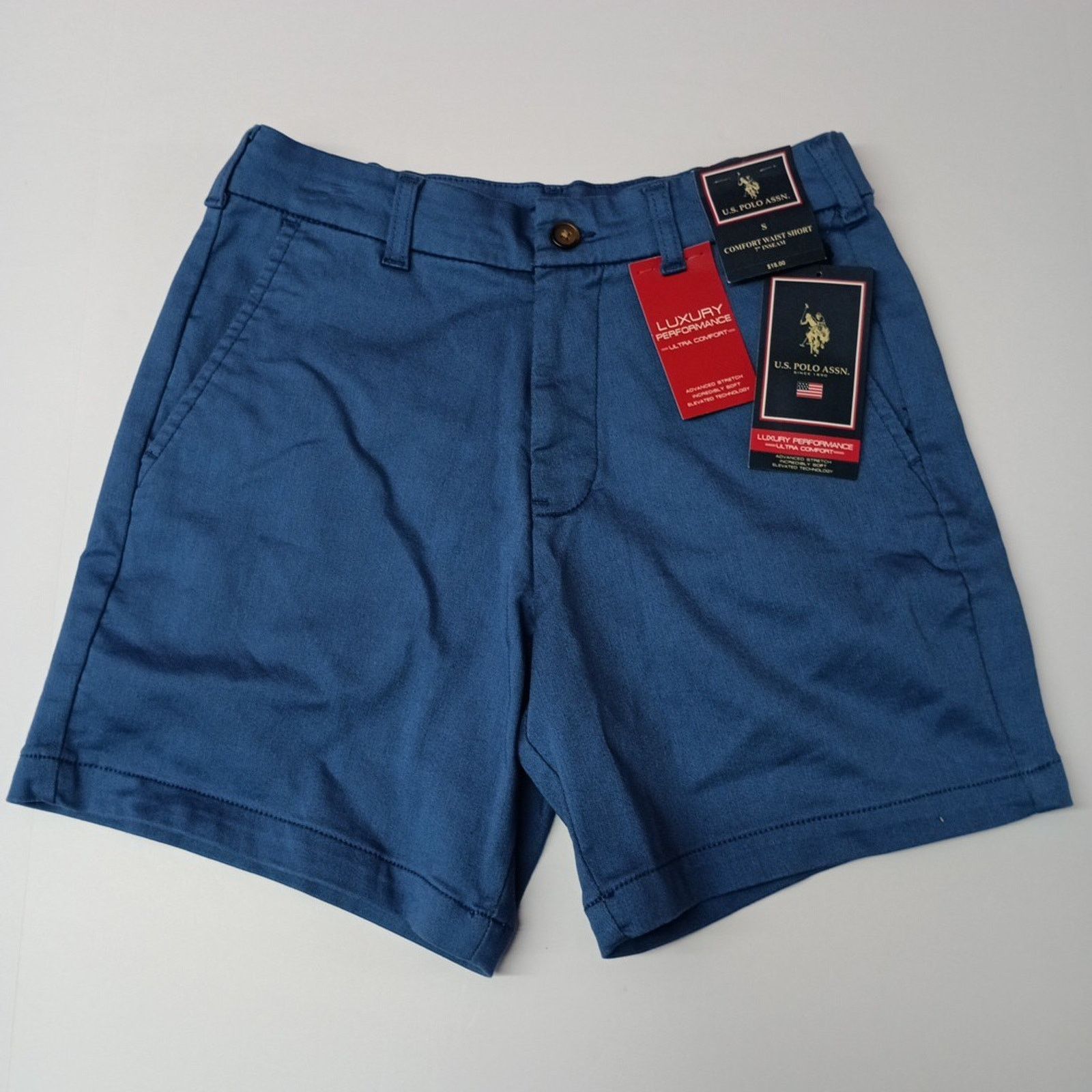 U.S. Polo Assn. U.S. Polo Assn Comfort Waist Flat Front Shorts Men's S Blue Size US 29 - 1 Thumbnail