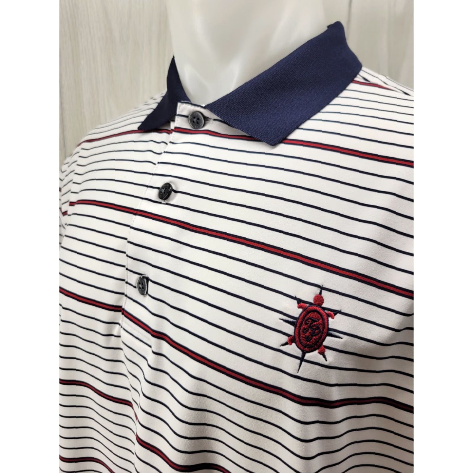 Footjoy FootJoy Polo Shirt M S Size L White Red Striped Logo US Flag Vintage No Size US L / EU 52-54 / 3 - 4 Thumbnail