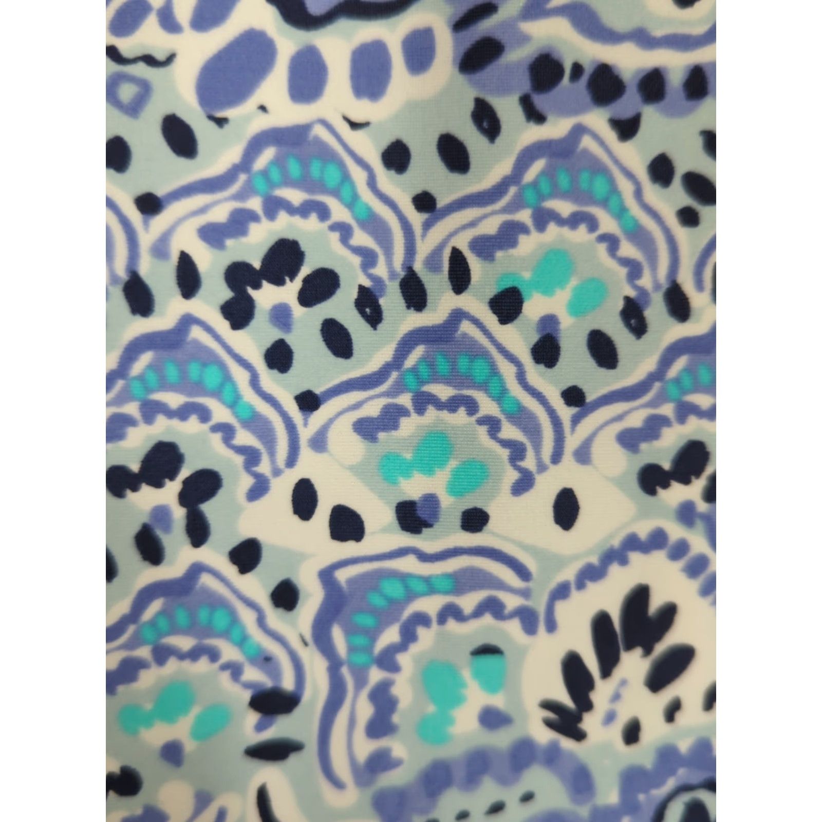 Vintage Cabana Life x Talbots Dress Womens L UPF50+ Blue Floral Knit Sleeveless V-Neck Knee Length Embroidered Summer Resort Cruise Beachy Size L / US 10 / IT 46 - 4 Thumbnail