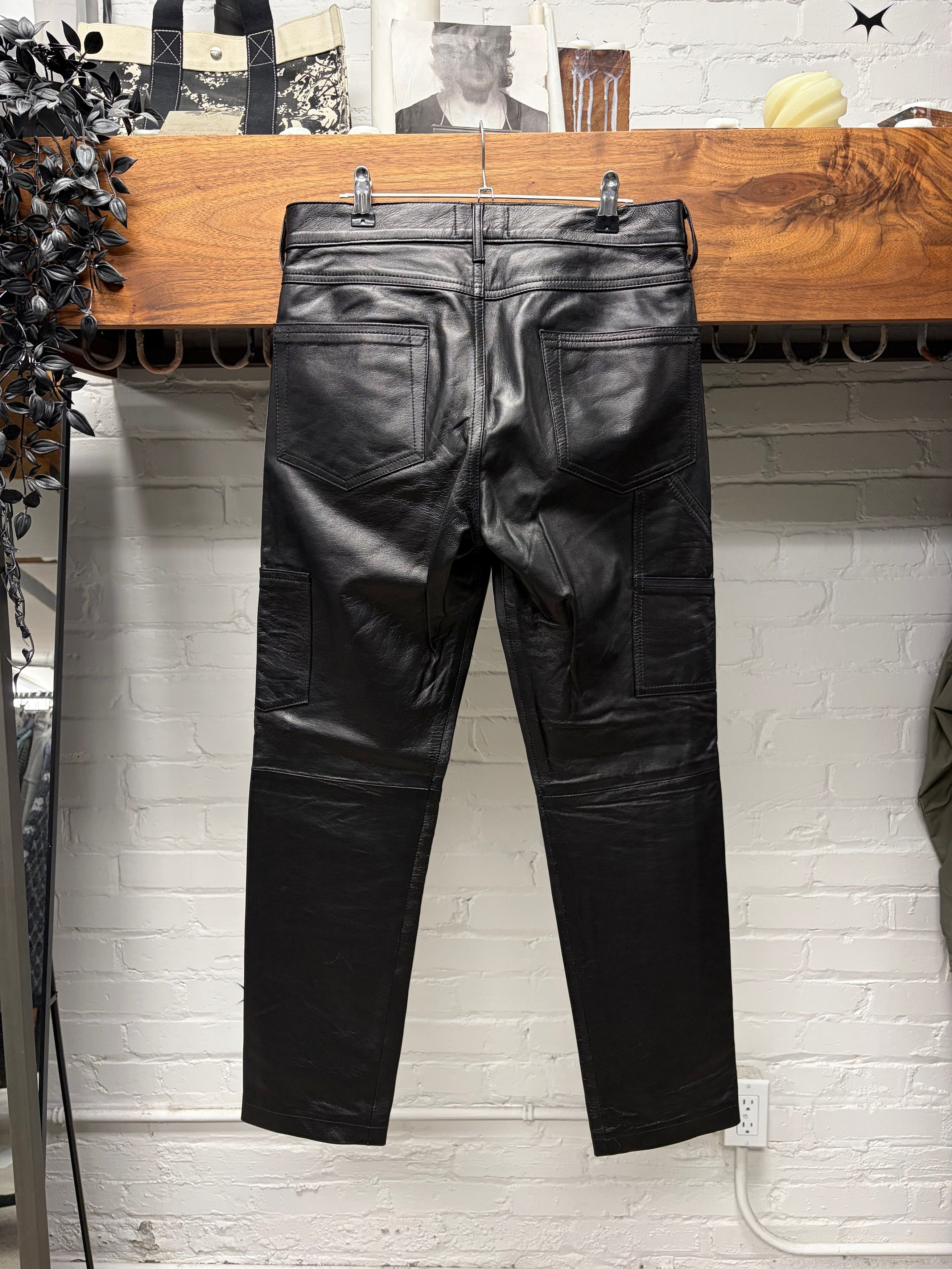 Enfants Riches Deprimes SS2022 Enfants Riches Deprimes Black Lambskin Leather Carpenter Pants Size US 30 / EU 46 - 4 Thumbnail