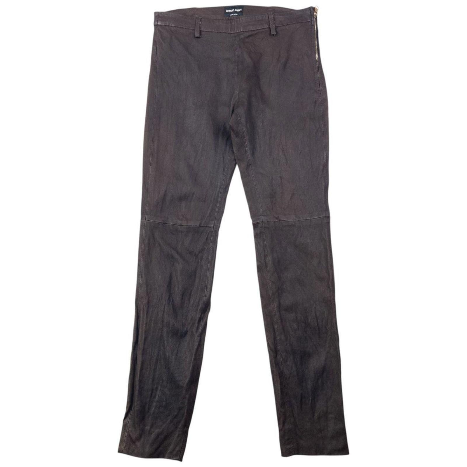 Giorgio Armani Vintage Giorgio Armani Leather Trousers Size W27 Size US 27 - 1 Thumbnail