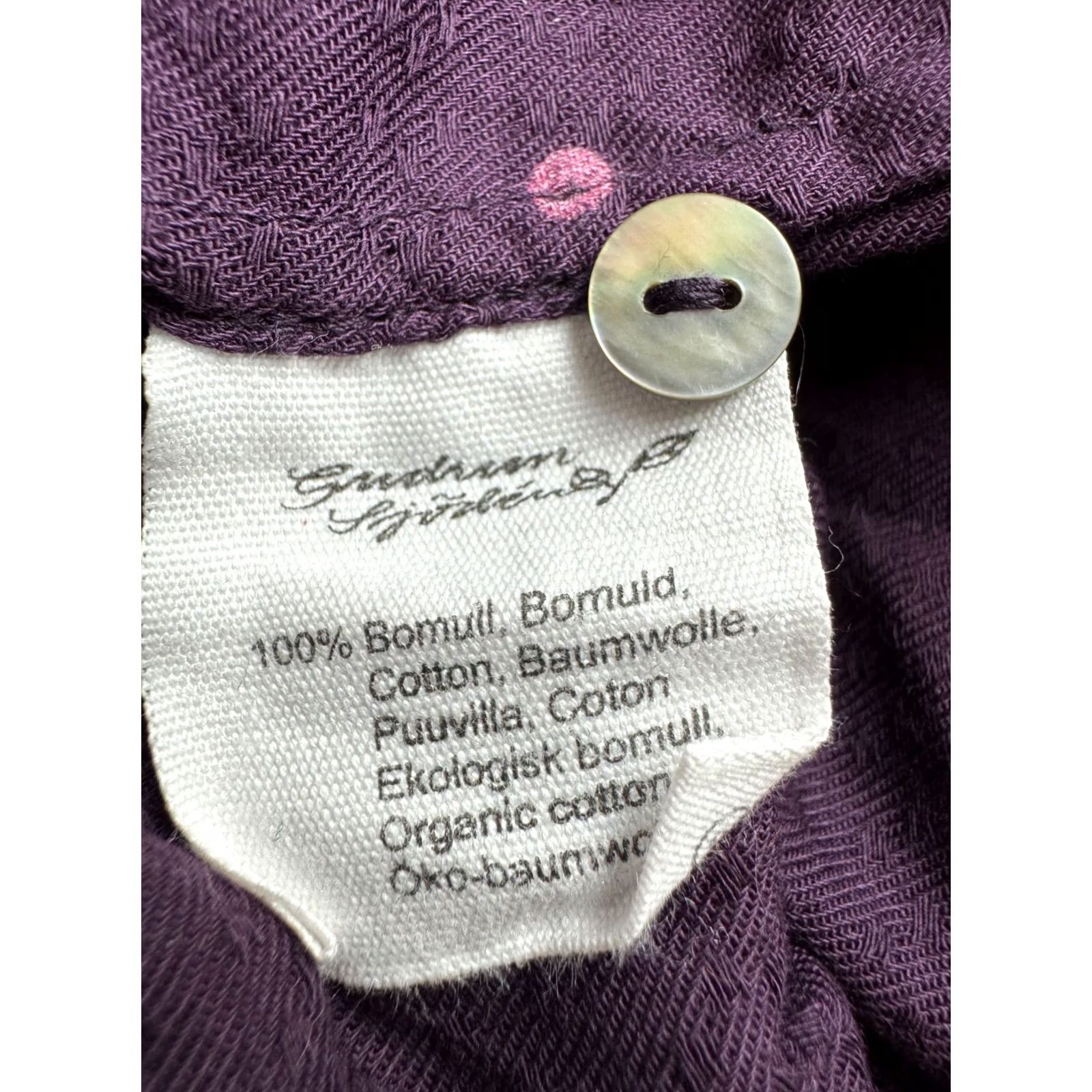 Vintage Gudrun Sjoden Tunic Shirt Womens L Organic Cotton Purple Polka Dot Boho Oversized Size L / US 10 / IT 46 - 5 Thumbnail