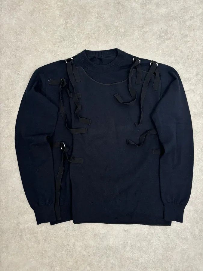 Jil Sander Jil Sander Two Front Bondage Navy Sweater Size US M / EU 48-50 / 2 - 3 Thumbnail