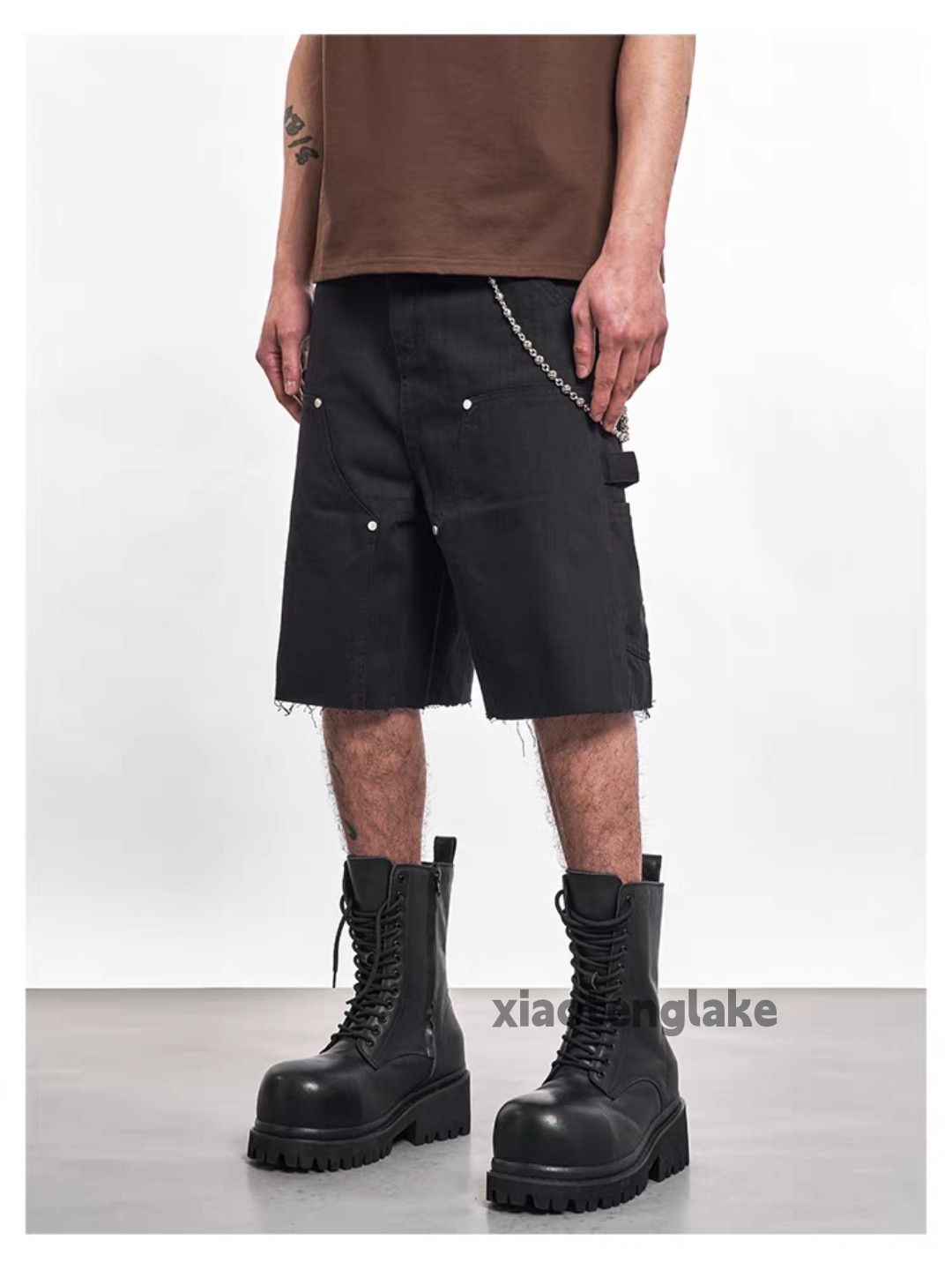 Designer Unisex outdoor utility punk yuppie grunge cargo shorts Size US 35 - 4 Thumbnail