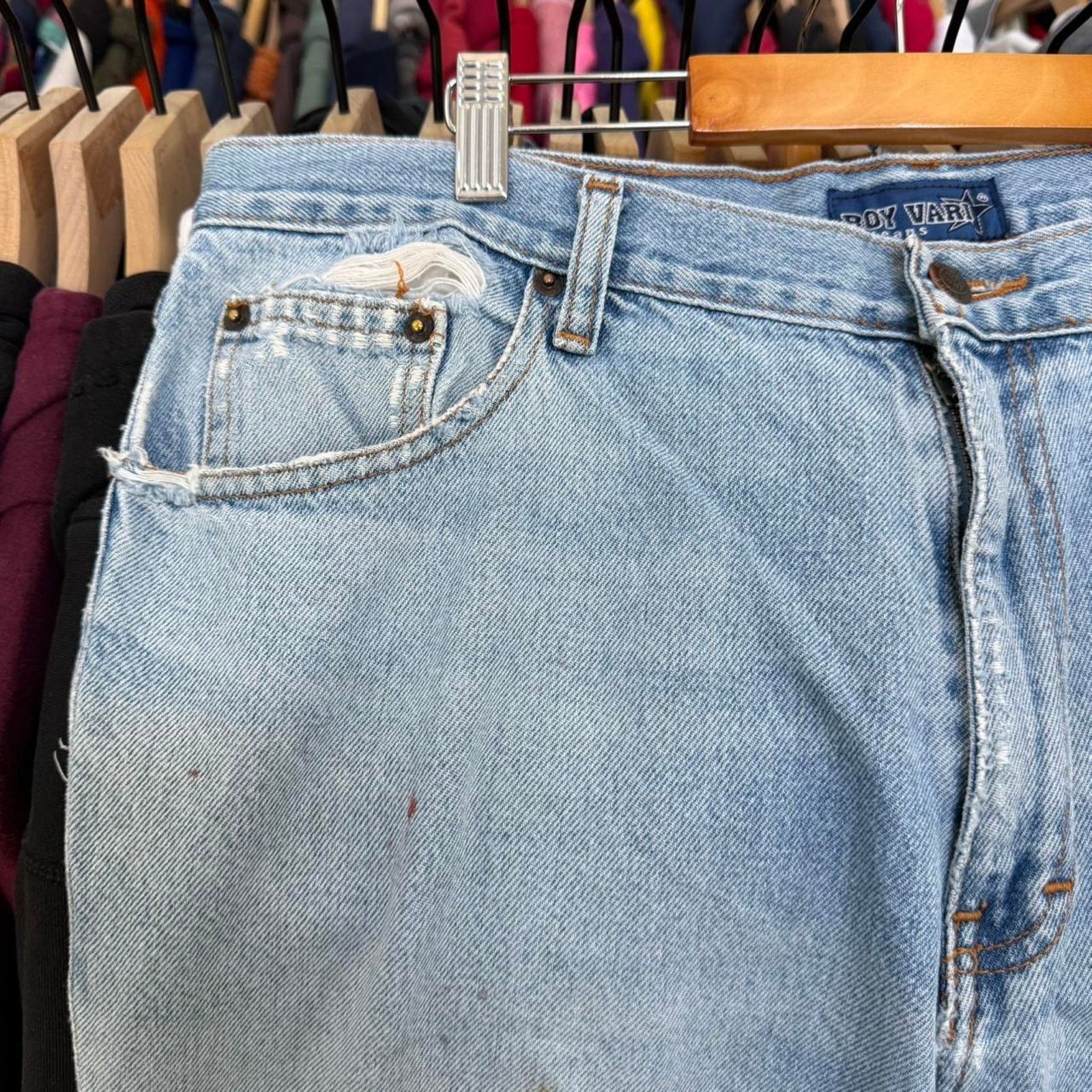 Other Vintage 90s Baggy Roy Vari Distressed Rip Jeans Size US 38 / EU 54 - 4 Thumbnail