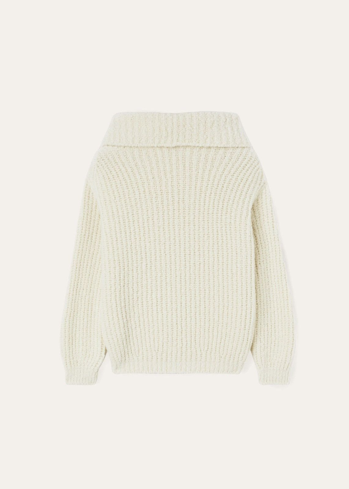 Loro Piana o1srvl11e1125 FAN1842 Wide Cowl Collar Sweater in White Size XS / US 0-2 / IT 36-38 - 2 Thumbnail
