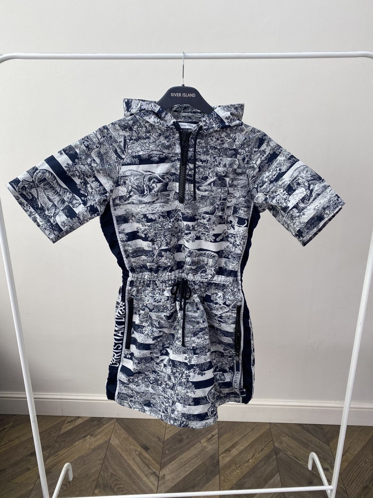 Dior Dior Women Short Hooded Dress Navy Blue Technical Jacquard Size S / US 4 / IT 40 - 3 Thumbnail