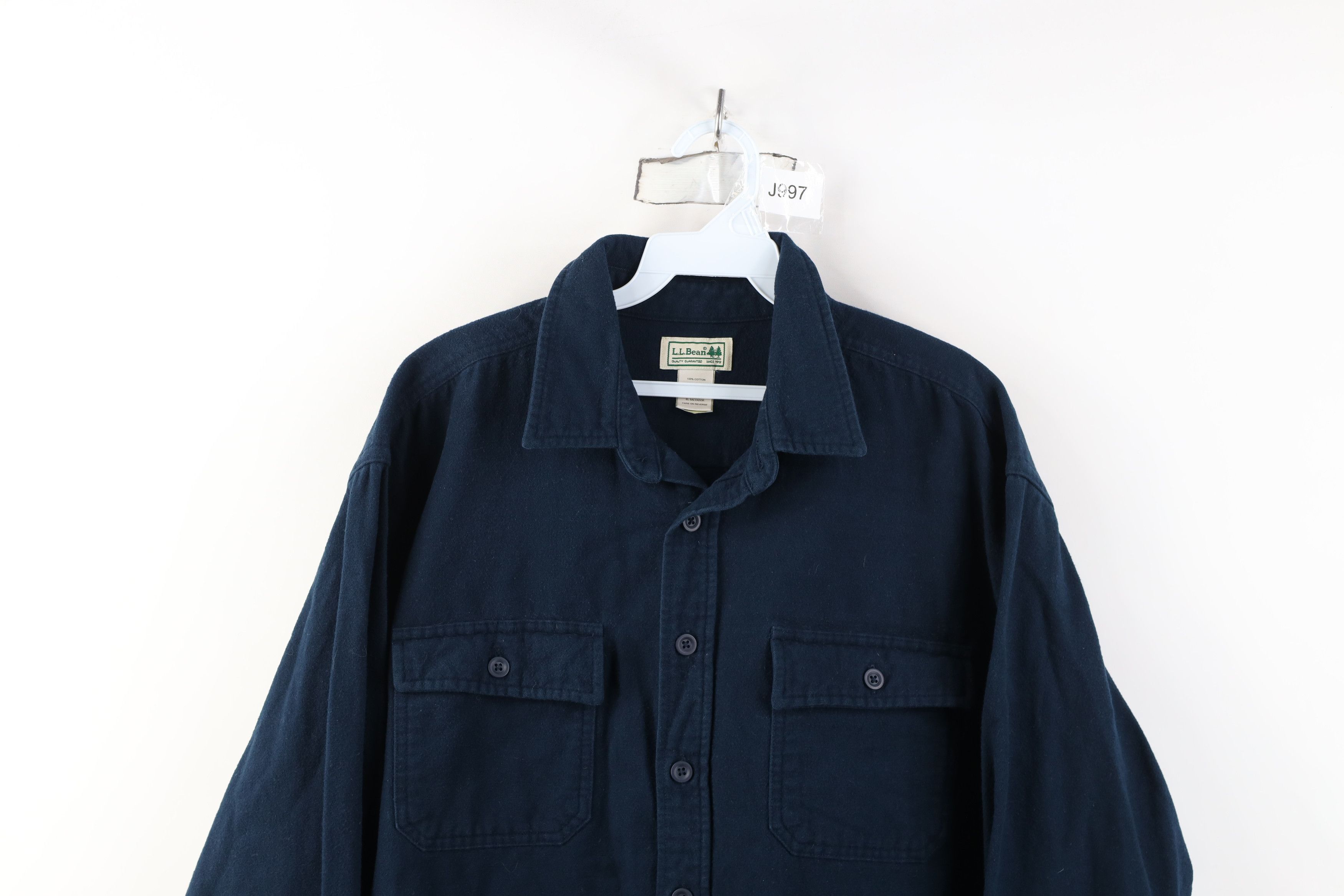 L.L. Bean Vintage 90s LL Bean Heavyweight Chamois Cloth Button Shirt Size US XL / EU 56 / 4 - 2 Thumbnail