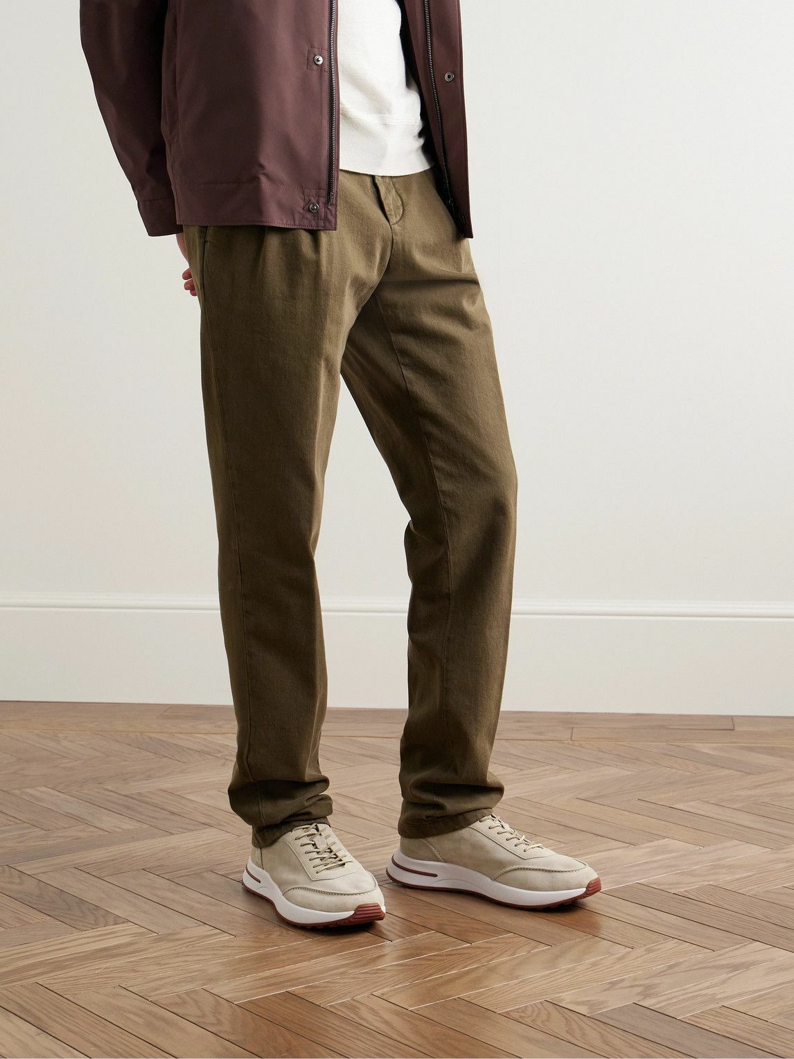 Loro Piana o1srvl11e1025 Low-Top Sneakers in Light Brown Size US 10.5 / EU 43-44 - 2 Thumbnail