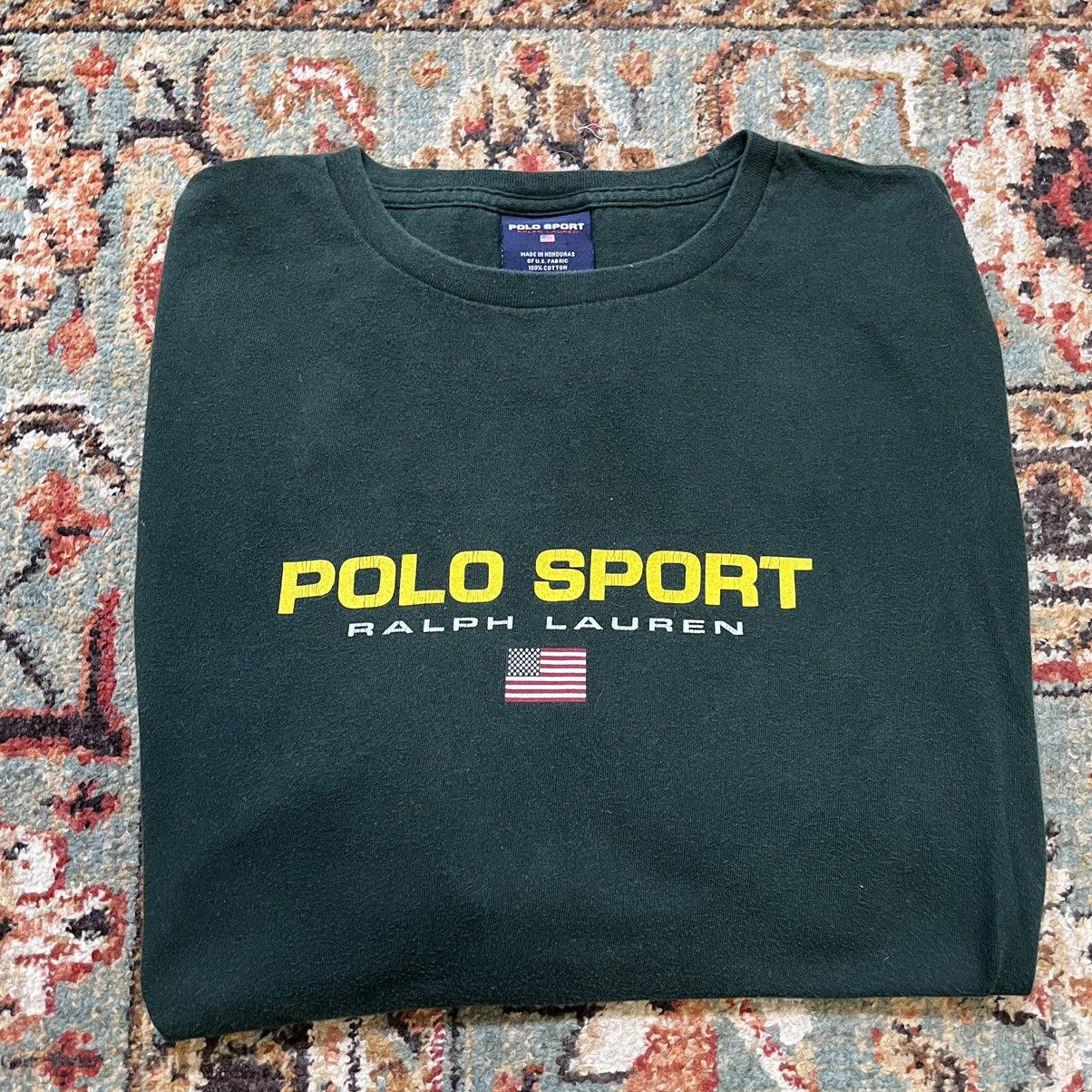 Polo Ralph Lauren × Vintage Vintage Polo Sport Ralph Lauren Green Spell out Shirt Size US M / EU 48-50 / 2 - 1 Thumbnail