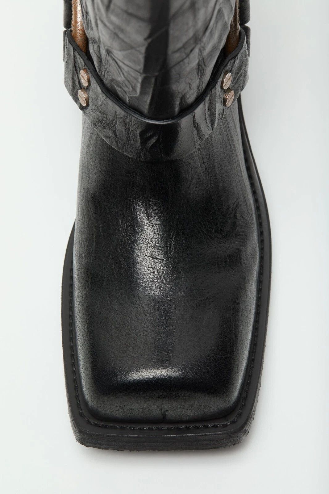 Acne Studios ACNE STUDIOS Balius Anthracite Leather Boots New Size US 7 / IT 37 - 3 Thumbnail