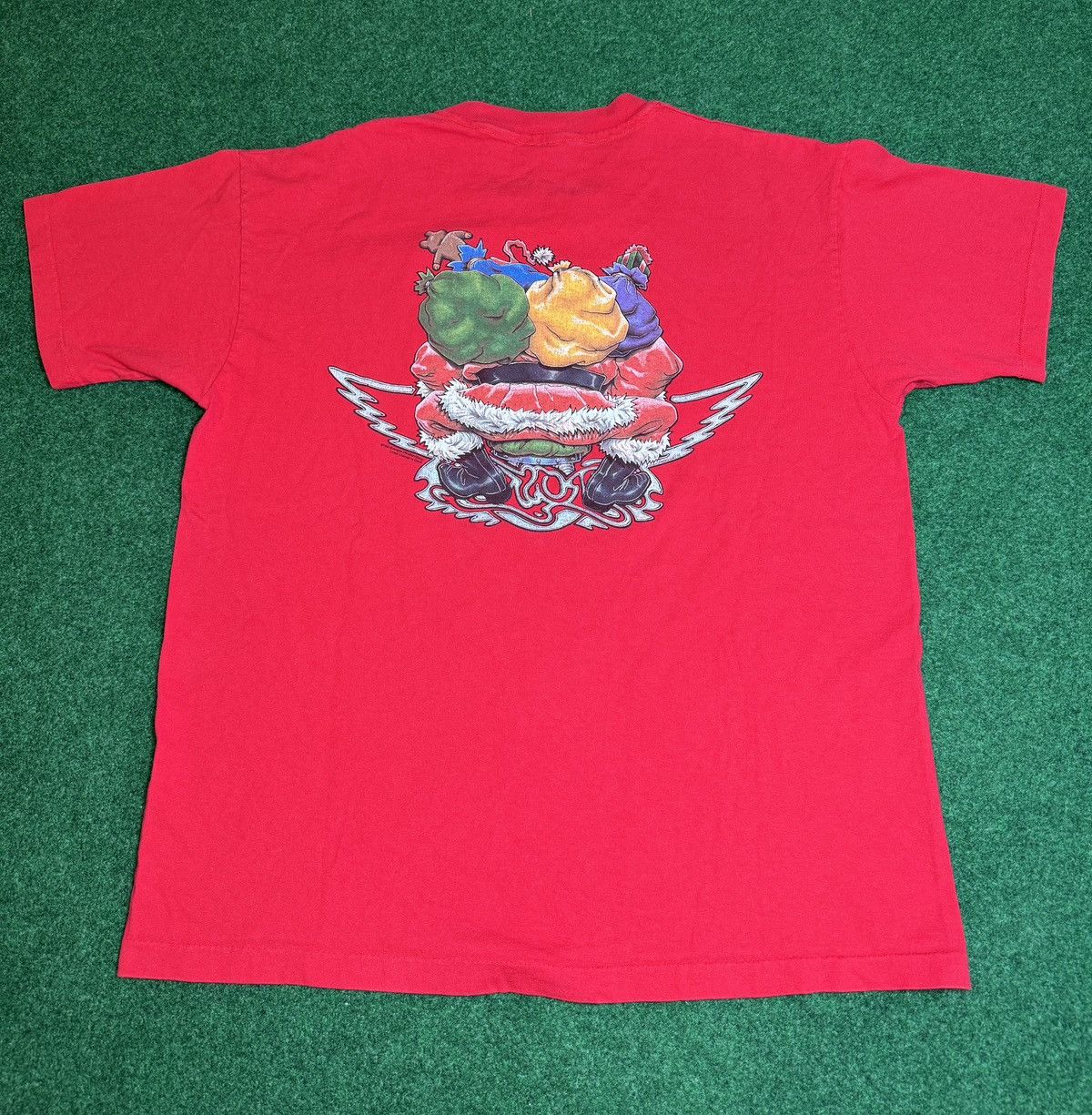 Band Tees × Vintage Vintage 90s Aerosmith INSANE Christmas Santa Claus T Shirt Size US XL / EU 56 / 4 - 5 Thumbnail