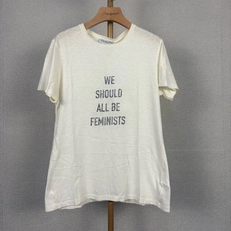 Dior Dior Beige Cotton Women's T-Shirt 0089 Size S / US 4 / IT 40 - 1 Thumbnail