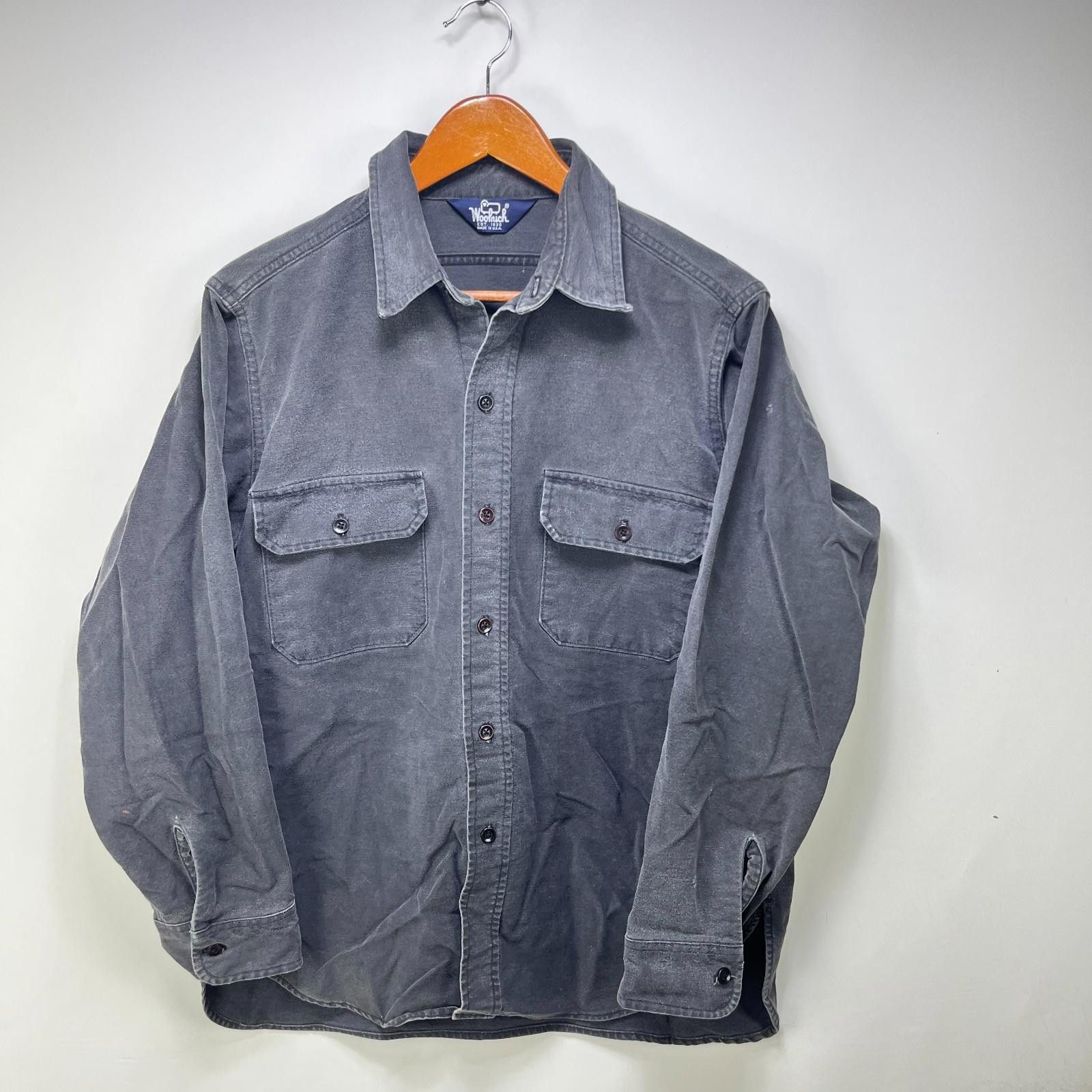 Woolrich Woolen Mills Vintage 80s Woolrich Sun Faded Blank Black Button Up Shirt Size US M / EU 48-50 / 2 - 1 Thumbnail
