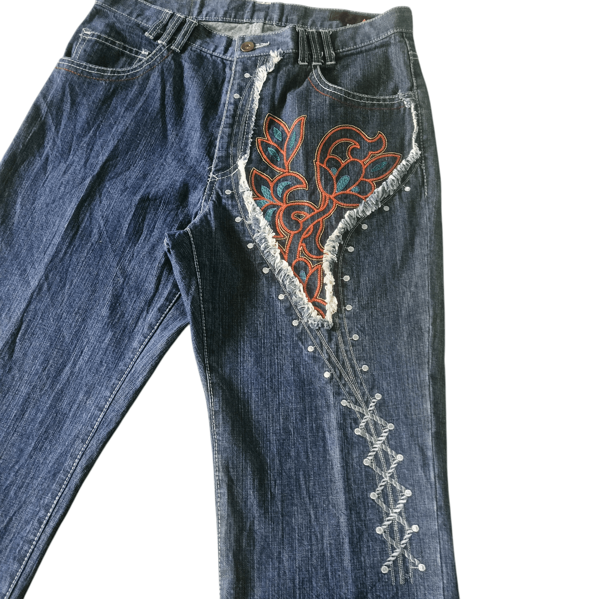 Japanese Brand Rare Embroidery A2 Japanese Design Jeans Size US 32 / EU 48 - 2 Thumbnail
