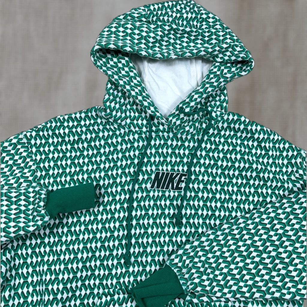 Nike Nike Hoodie Men's Small Green Geometric Sweatshirt Pullover Retro Colorful 80s 90s Sports Hooded Size US S / EU 44-46 / 1 - 1 Thumbnail