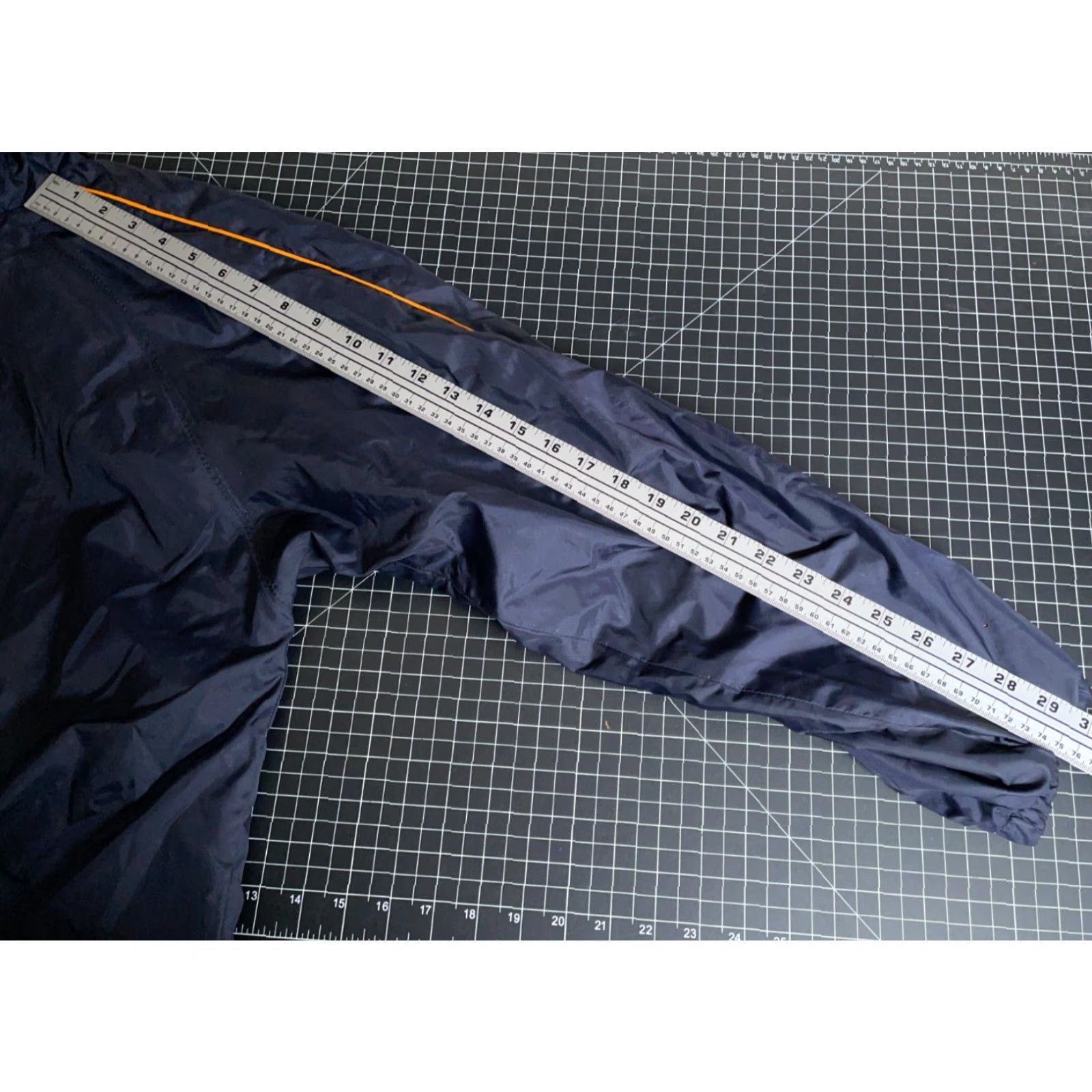 Puma Puma Tracksuit Windbreaker Jacket Pants Dark Blue Orange Fleece Lined 2 Piece Nylon Zip Pockets Mens M Size US 31 - 7 Thumbnail