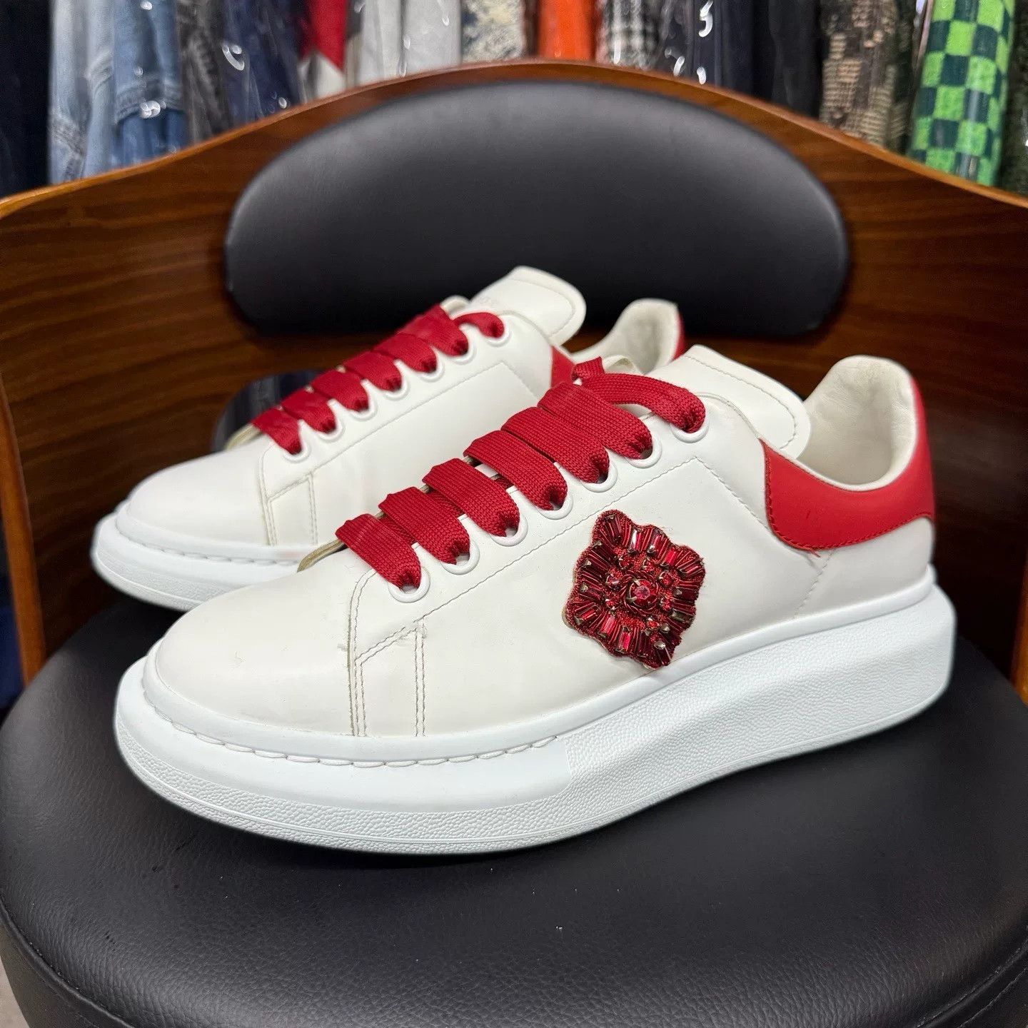 Alexander McQueen Alexander McQueen Limited Red Lowtop Sneakers 40 Women Size US 9 / IT 39 - 1 Thumbnail