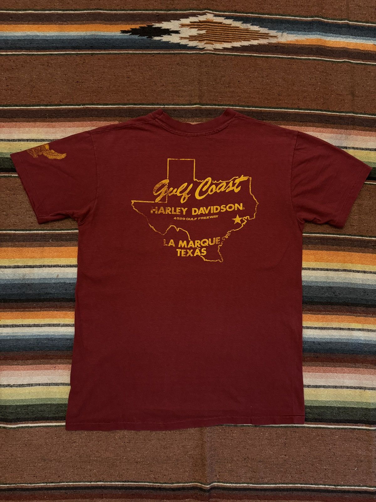 Harley Davidson × Vintage Vintage 1980's La Marque TX Harley Davidson Tee Shirt Size US L / EU 52-54 / 3 - 9 Thumbnail