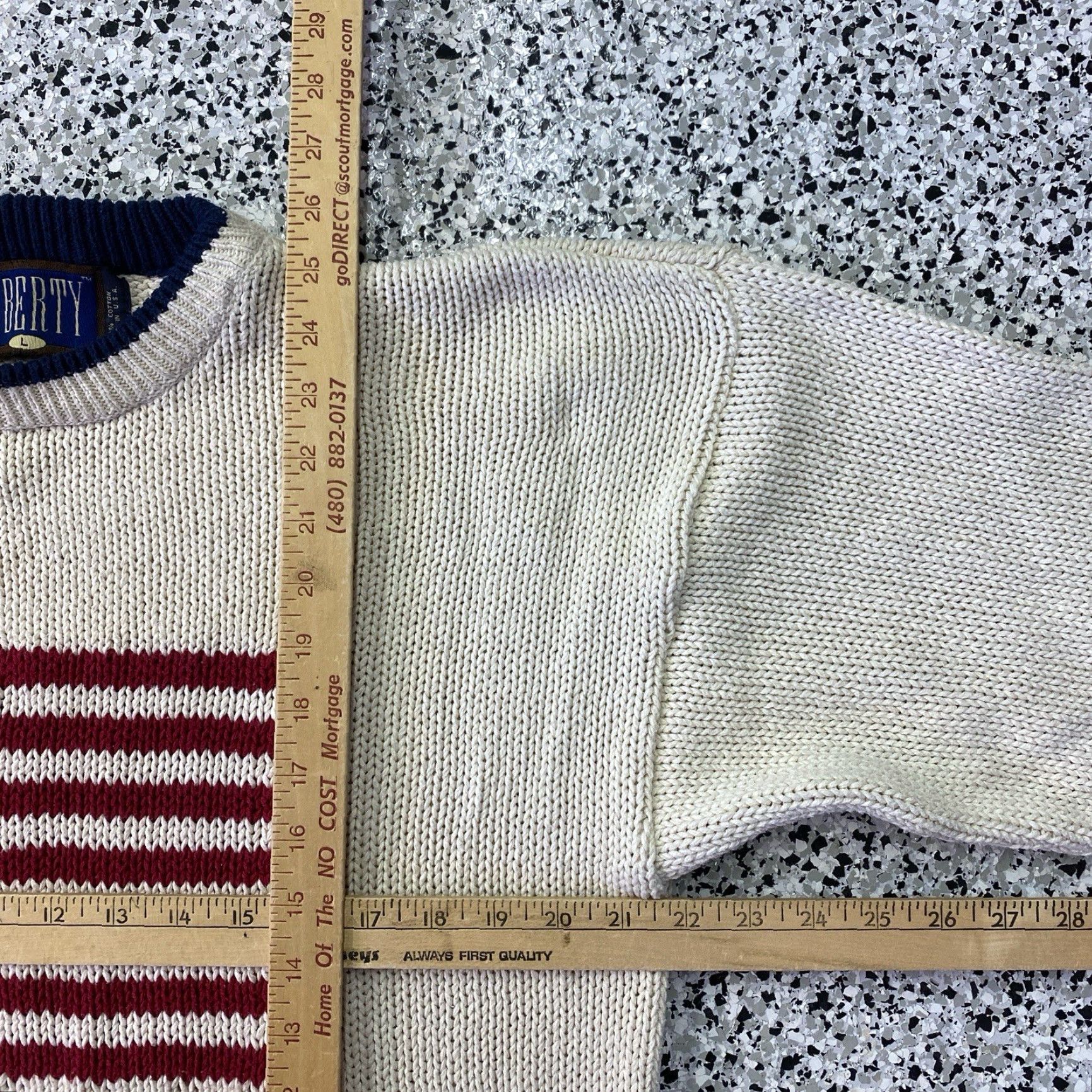 Vintage VINTAGE Liberty U.S. Flag Sweater Men’s Large Warm Knit Crew Neck Pullover Size US L / EU 52-54 / 3 - 3 Thumbnail