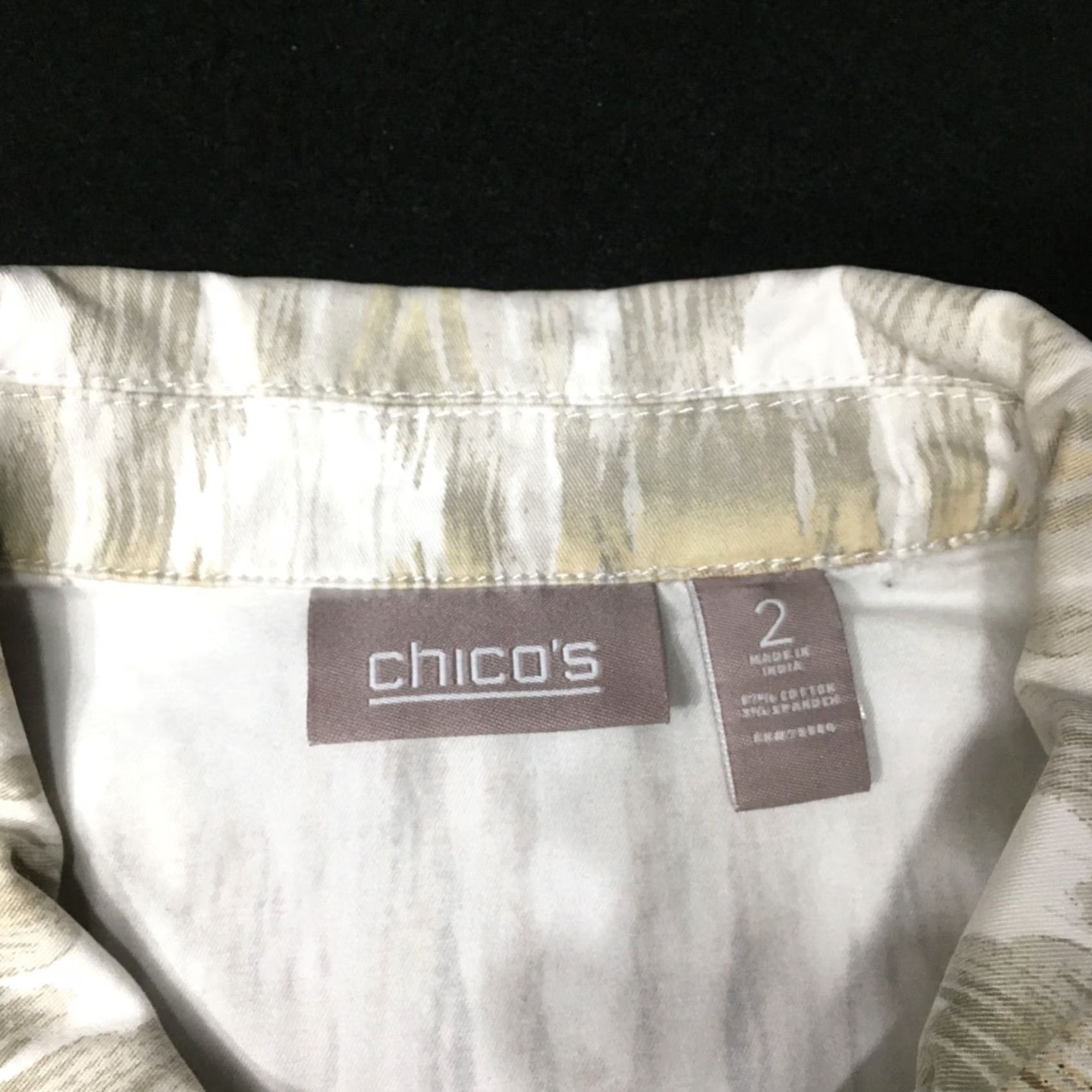 Vintage Chico’s Jacket Women’s Size 2 beige White Floral Long Sleeve Zip Size XS / US 0-2 / IT 36-38 - 3 Thumbnail