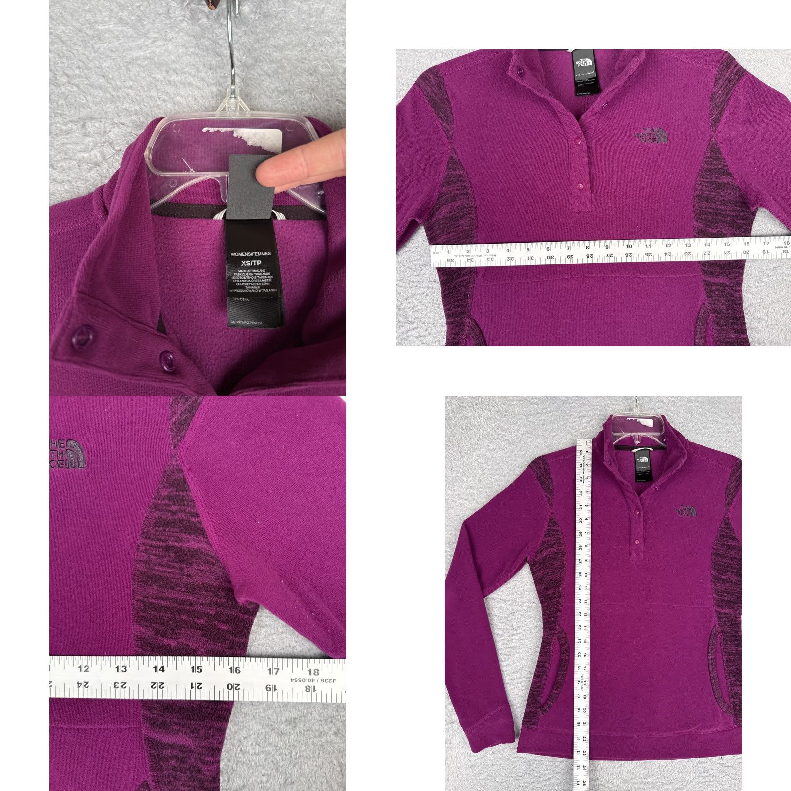 The North Face The North Face Sweater Womens XS Purple Fleece Henley Snap Pockets Mock Neck Raglan Slim Pullover Casual Winter Snow Ski Travel Size XS / US 0-2 / IT 36-38 - 8 Thumbnail